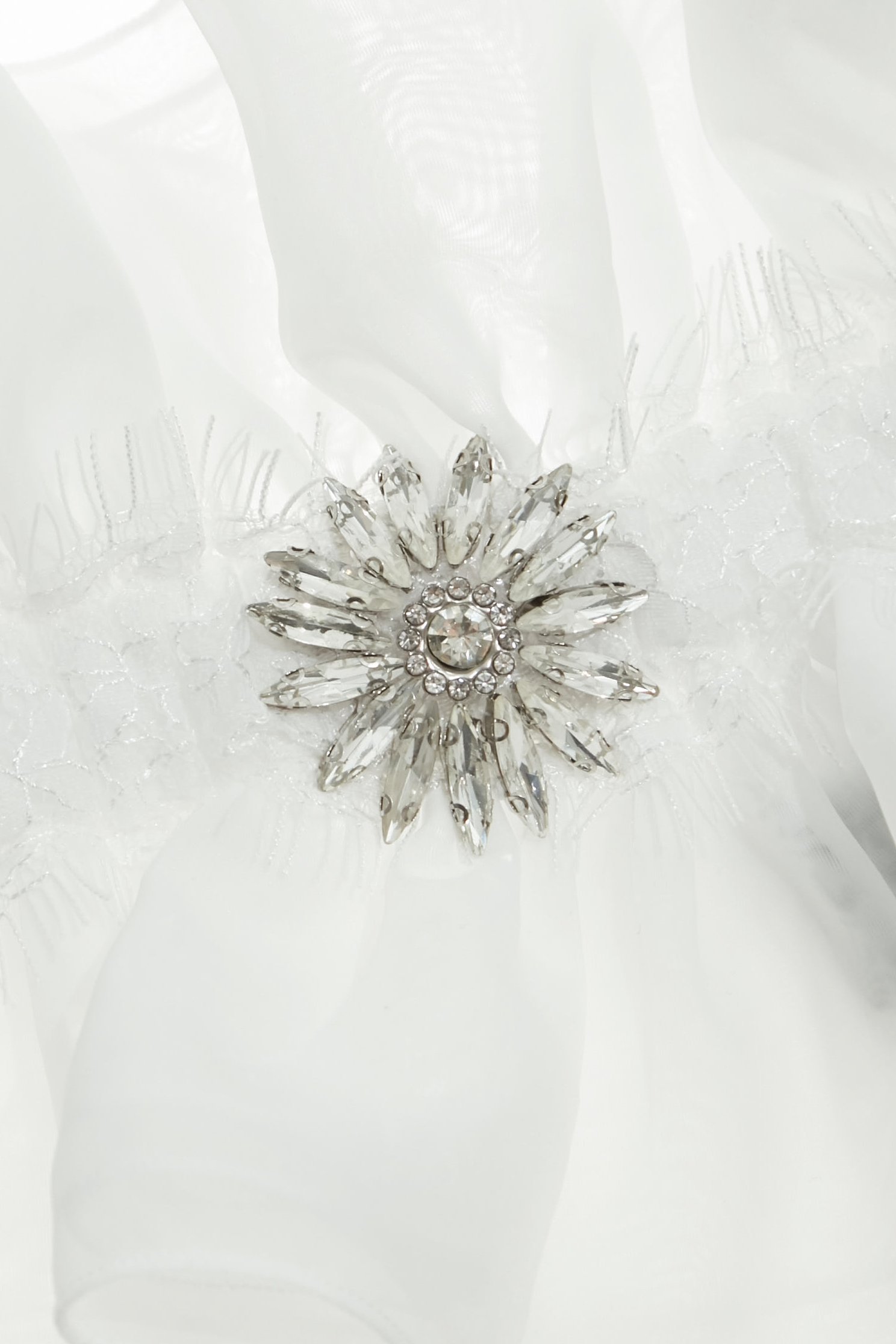 Organza Ruffle Collar With Diamonte BroochOrganza Ruffle Collar With Diamonte Brooch,Season (AW) Look