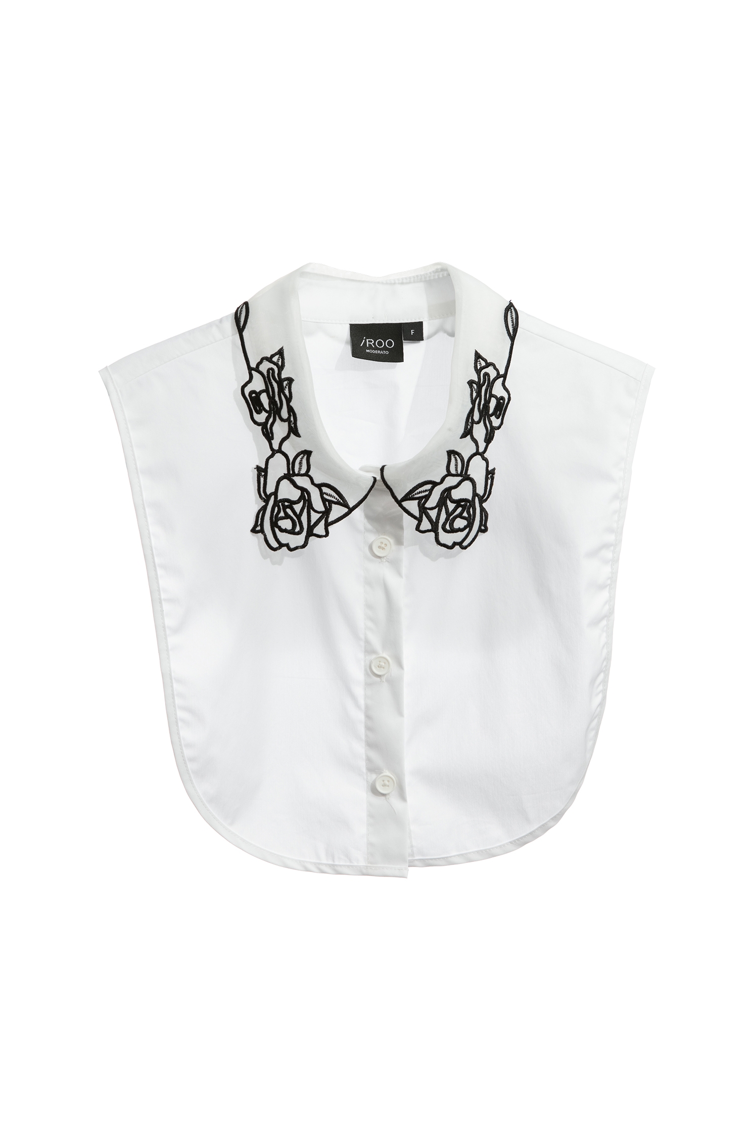 False Collar With Black embroidered Floral DetailFalse Collar With Black embroidered Floral Detail,Embroidered,Season (AW) Look