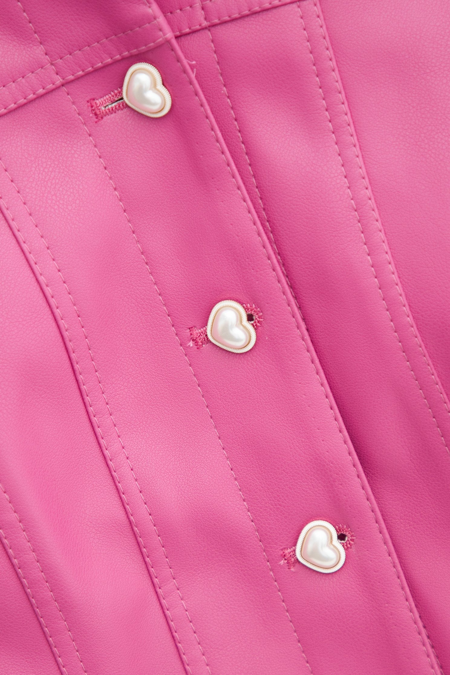 Pink PU Crop JacketPink PU Crop Jacket,Outerwear,pearl,Lether jackets,Leather,Season (AW) Look