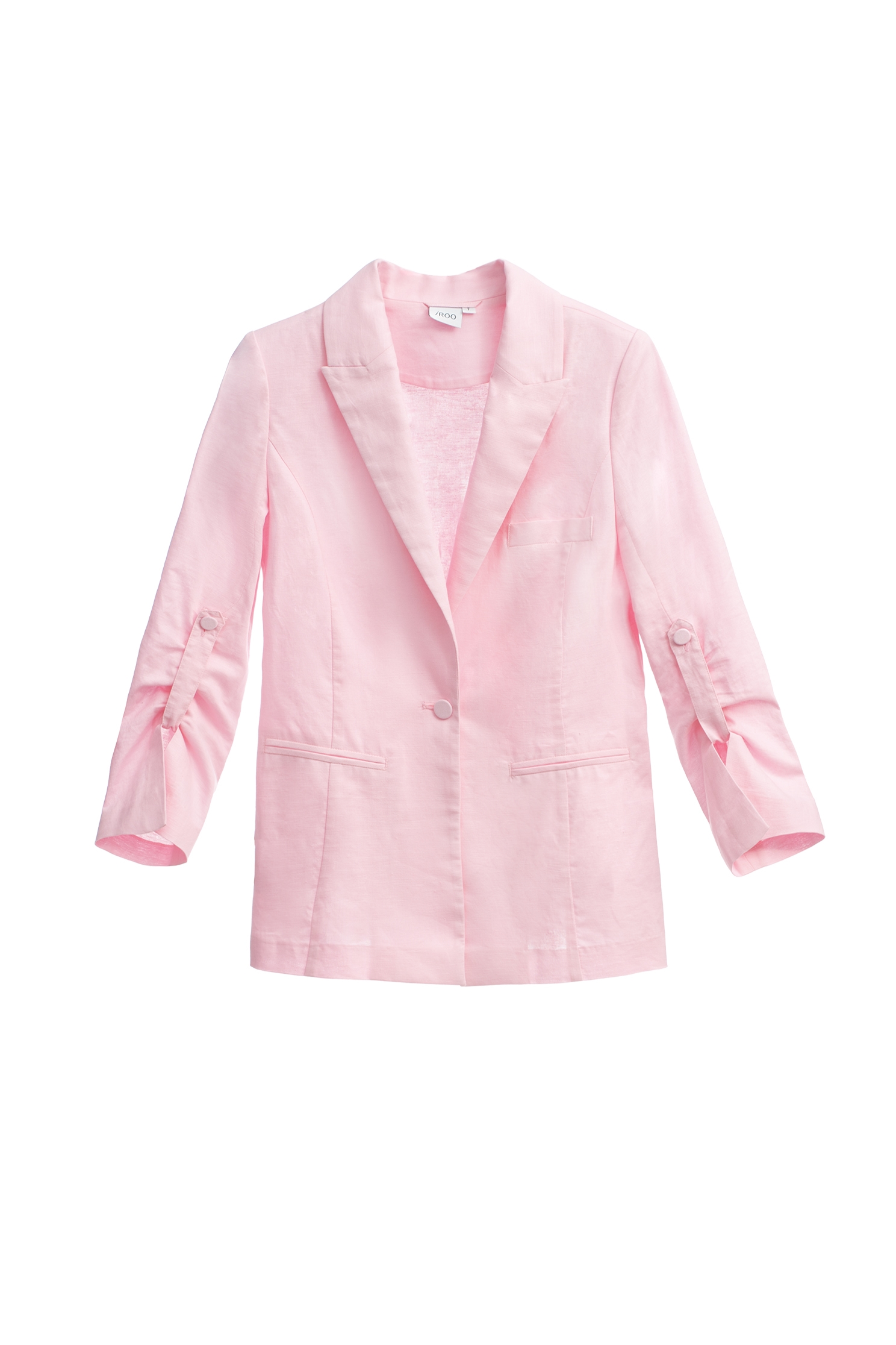 Pink Linen BlazerPink Linen Blazer,Outerwear,Season (SS) Look,Blazers,Long sleeve outerwear