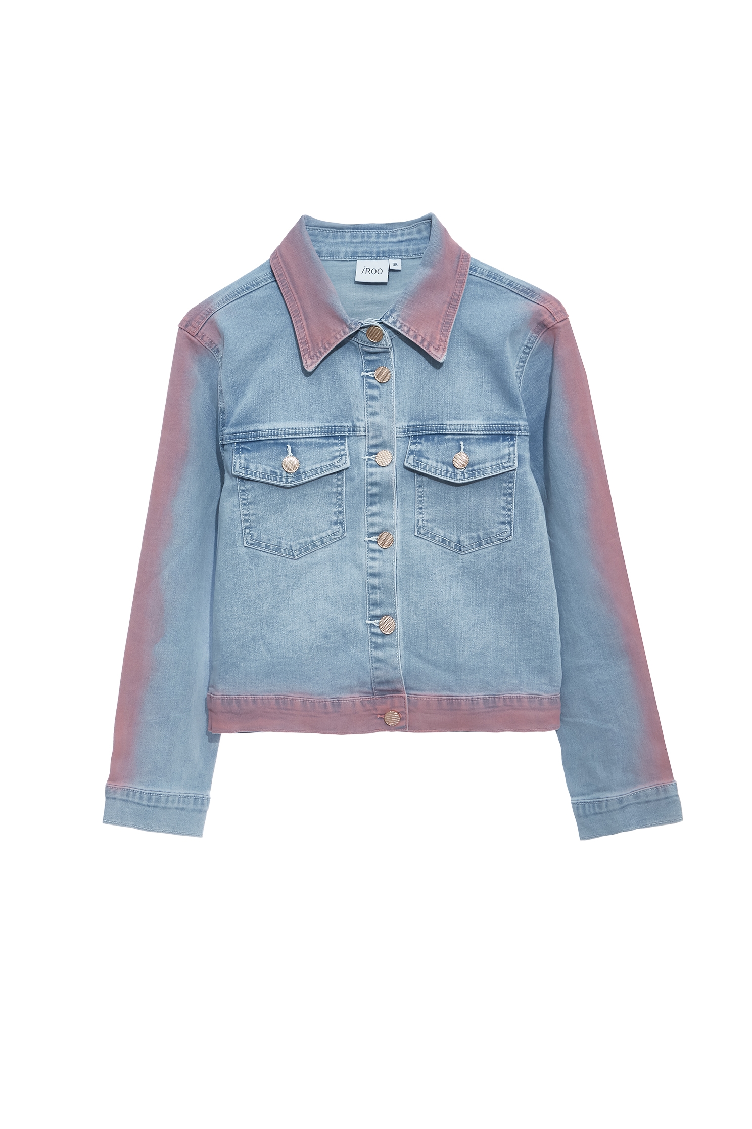 Pink Gradient Tone Denim JacketPink Gradient Tone Denim Jacket,Outerwear,Season (SS) Look,Denim,Denim Jackets