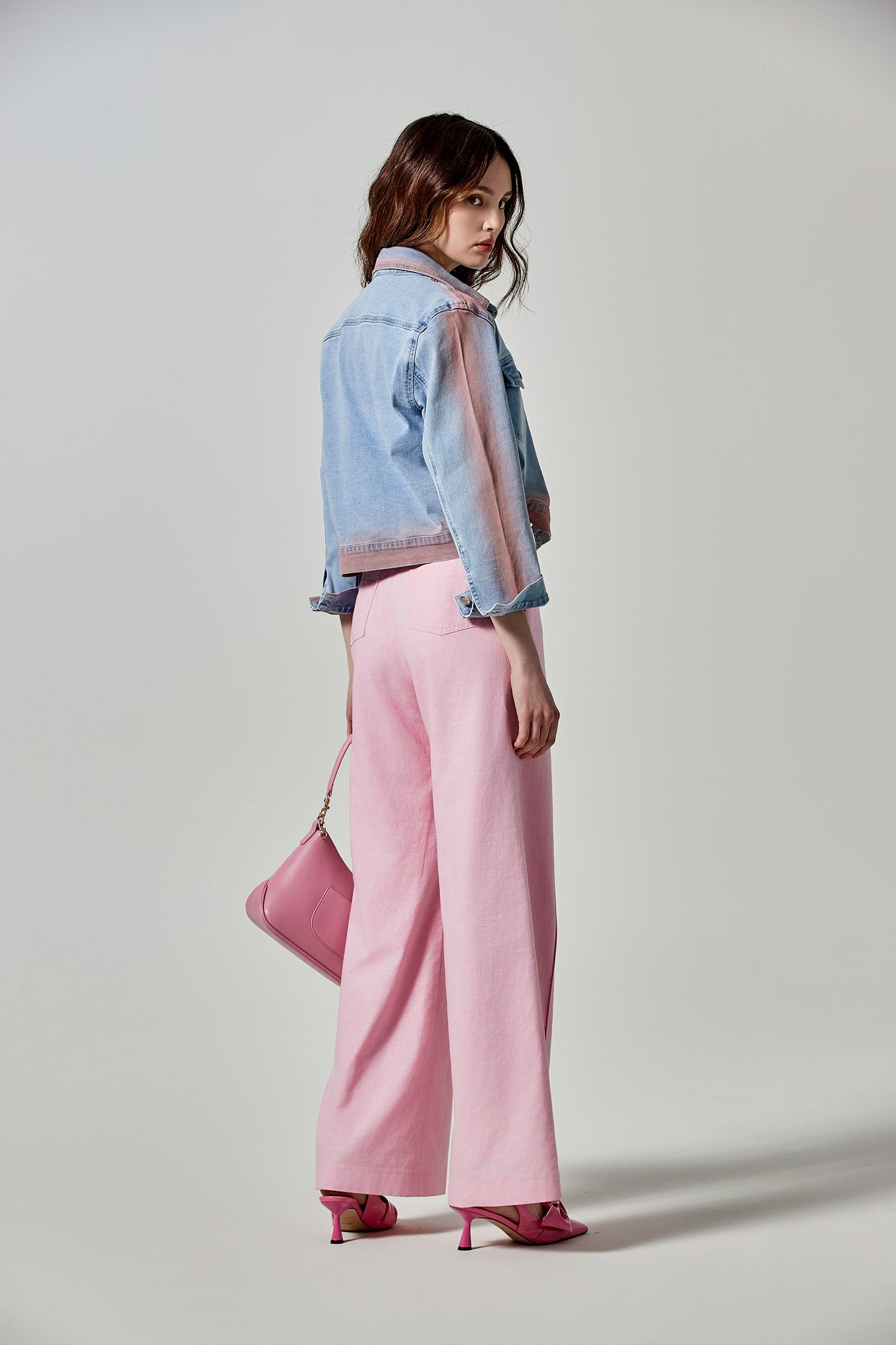 Pink Gradient Tone Denim JacketPink Gradient Tone Denim Jacket,Outerwear,Season (SS) Look,Denim,Denim Jackets