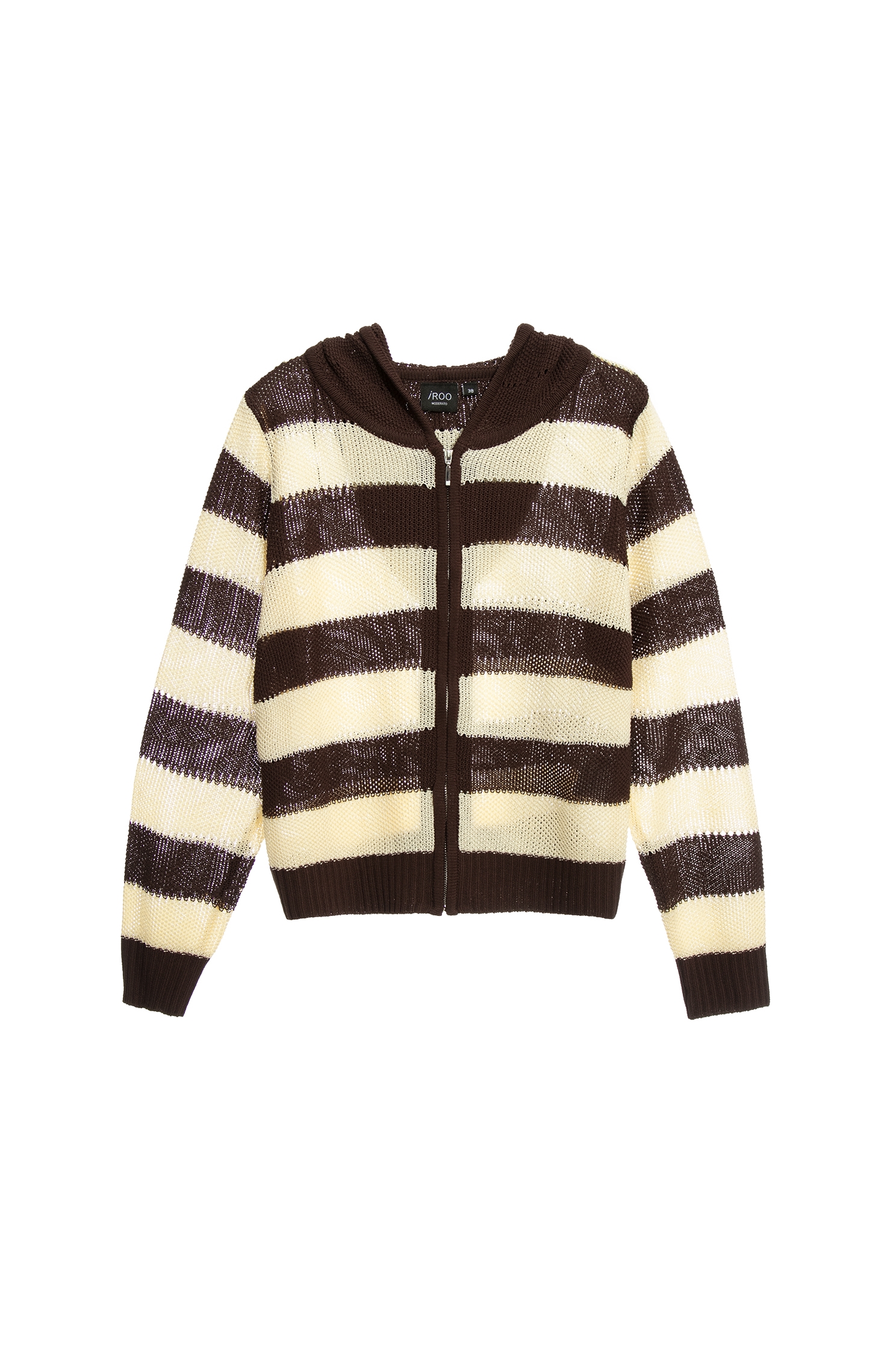 Coffee Brown Stripe Knit CardiganCoffee Brown Stripe Knit Cardigan,Outerwear,Season (SS) Look,Stripe,Hoodie jackets,Knitted,Knitted coats