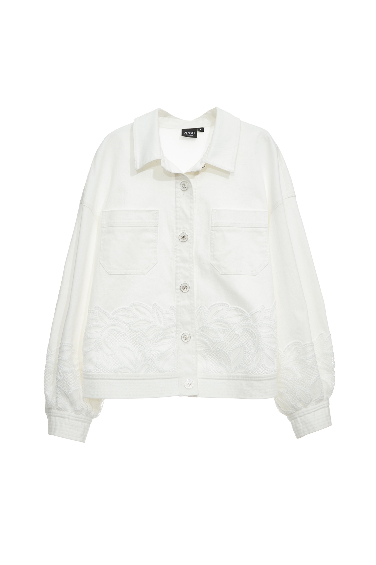 Lace Embroidery Denim JacketLace Embroidery Denim Jacket,Jackets,Outerwear,Season (SS) Look,co-ord sets,Denim,Denim Jackets,White outerwear,Lace