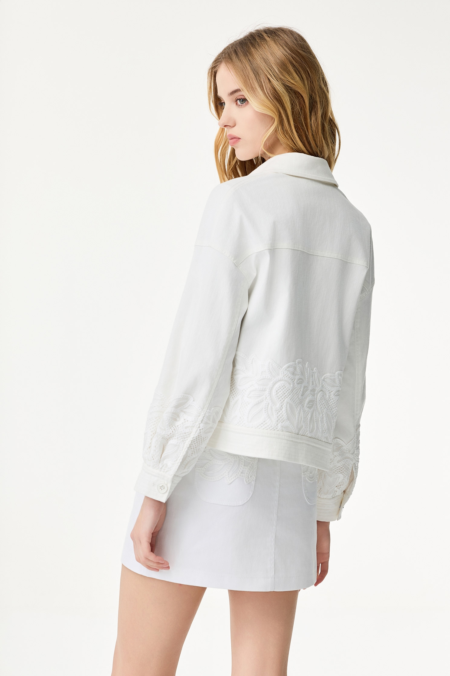 Lace Embroidery Denim JacketLace Embroidery Denim Jacket,Jackets,Outerwear,Season (SS) Look,co-ord sets,Denim,Denim Jackets,White outerwear,Lace