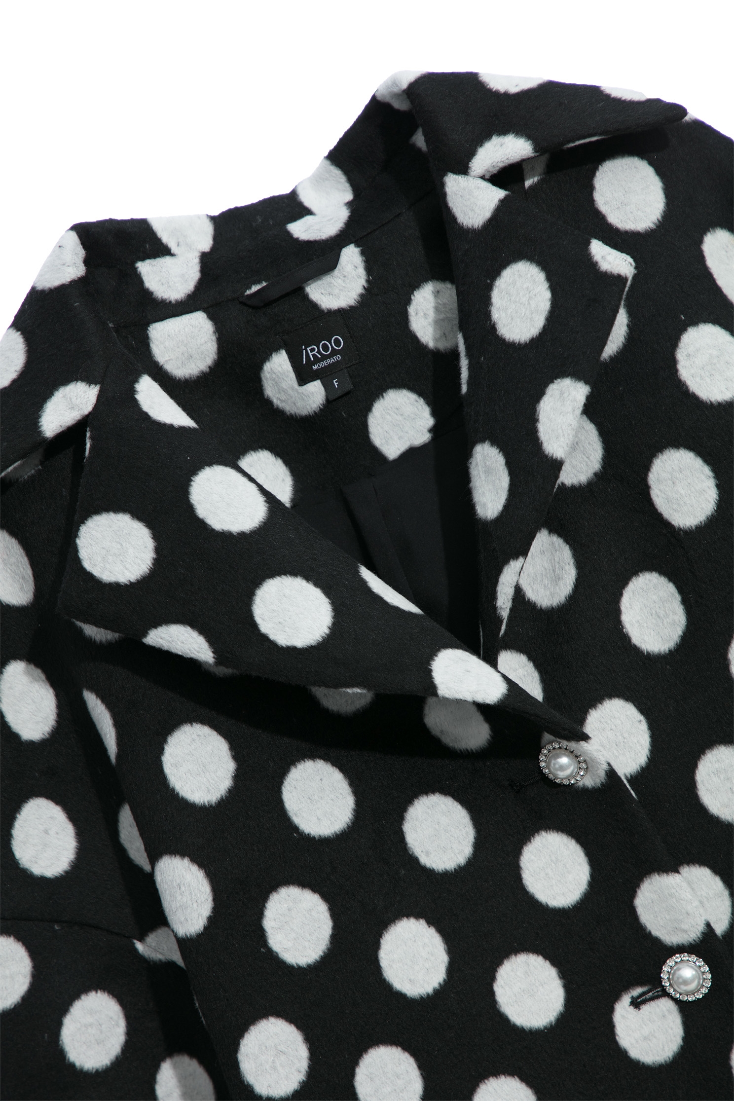 Oversize Polka Dot Mid Length JacketOversize Polka Dot Mid Length Jacket,Jackets,Outerwear,pearl,Season (AW) Look