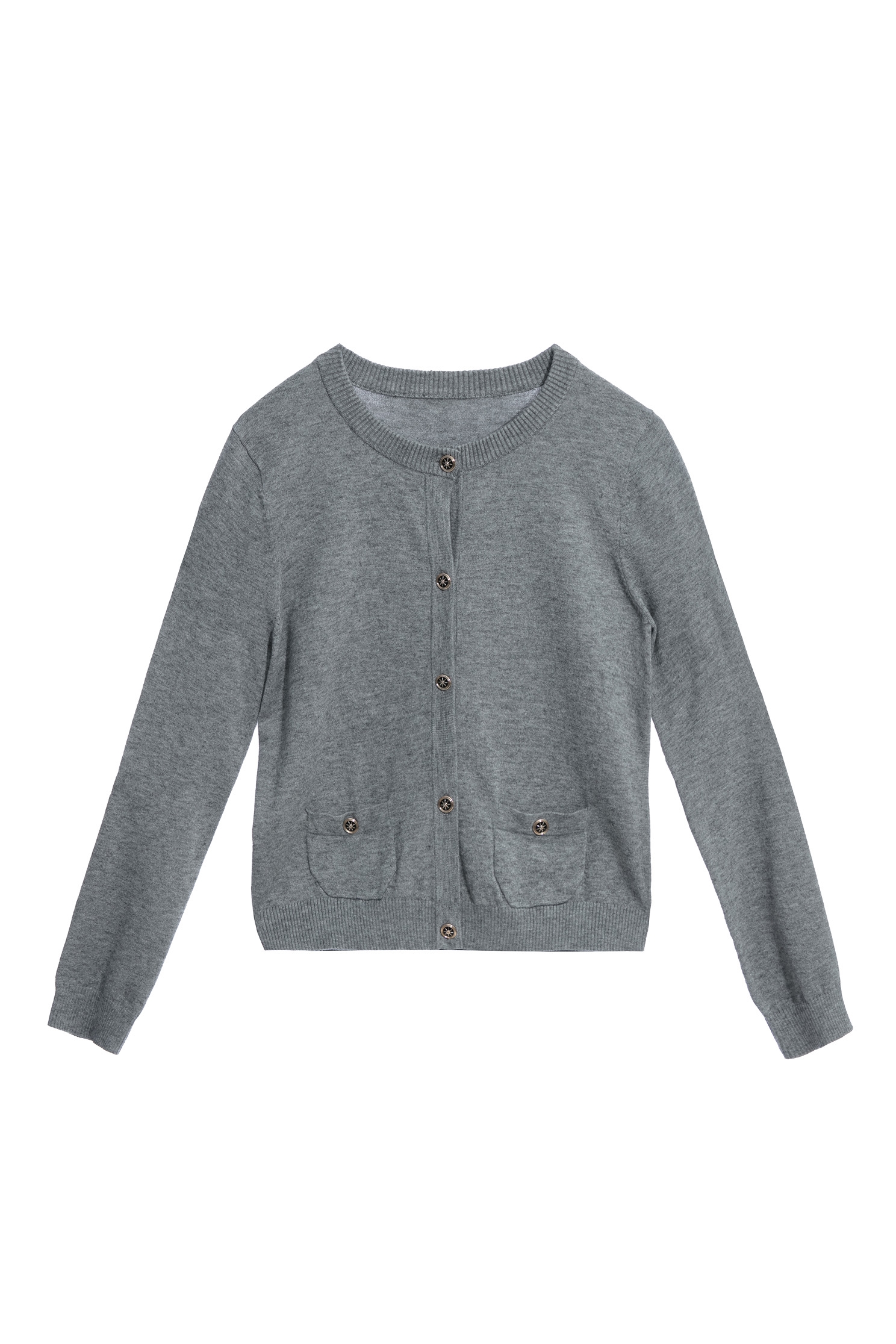 Button Front Grey Knit CardiganButton Front Grey Knit Cardigan,Outerwear,Season (AW) Look,Knitted,Knitted coats