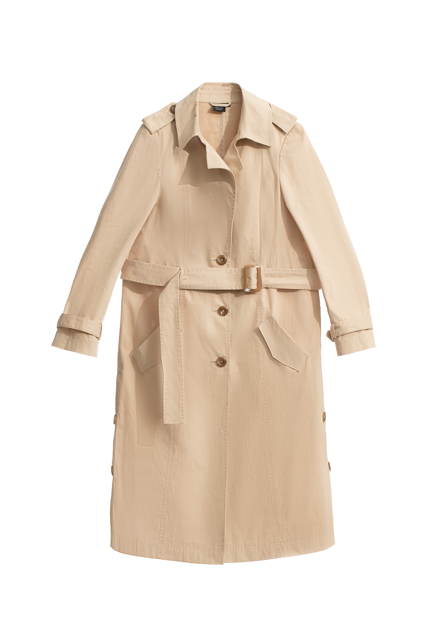 Long Sleeve Beige Trench CoatLong Sleeve Beige Trench Coat,Outerwear,Season (AW) Look,Belts,Trench coats