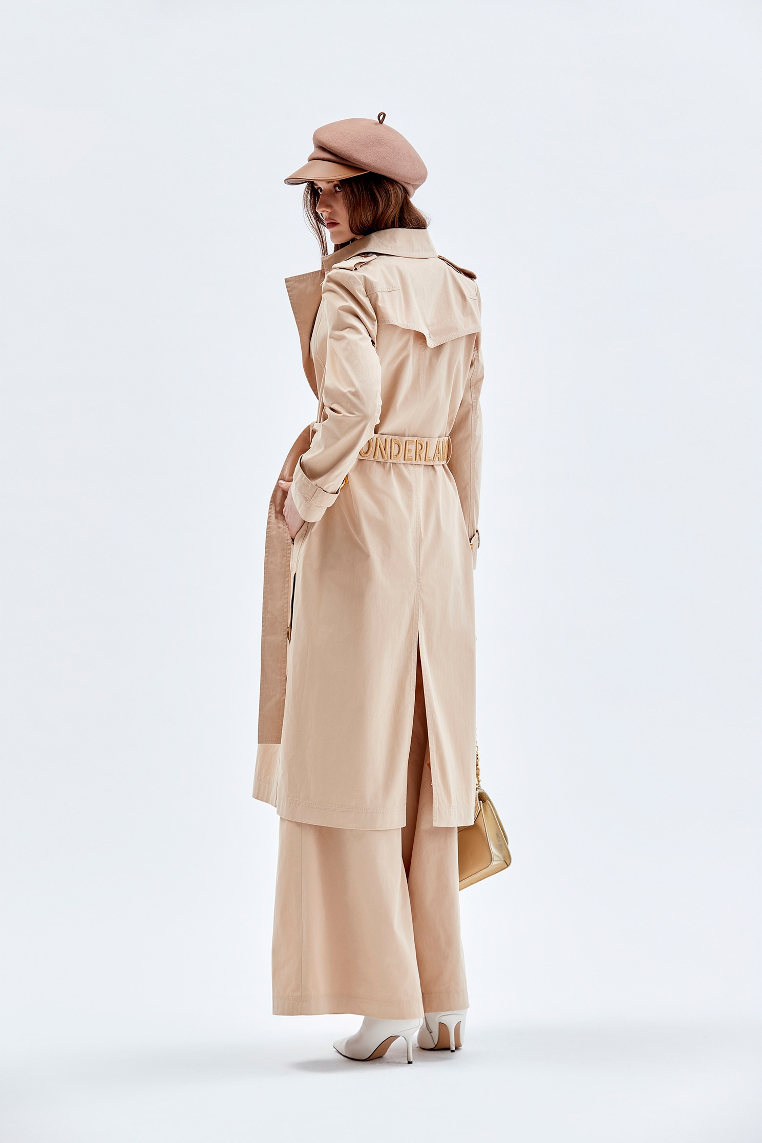 Long Sleeve Beige Trench CoatLong Sleeve Beige Trench Coat,Outerwear,Season (AW) Look,Belts,Trench coats