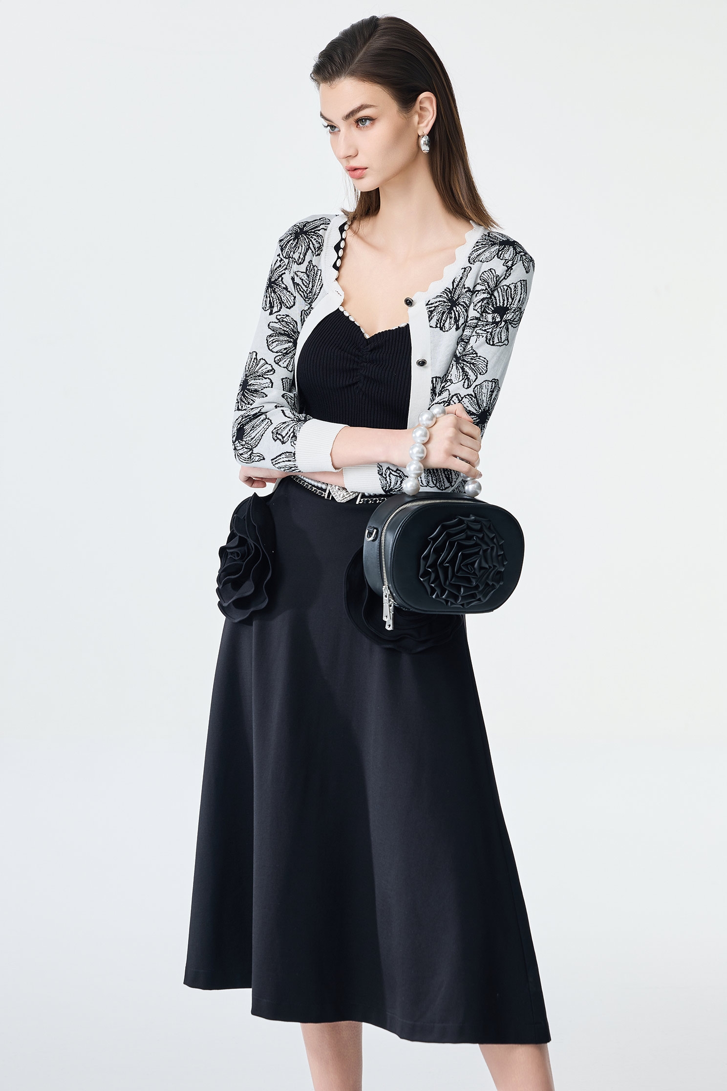 Floral Print Knit Cardigan,Season (SS) Look,co-ord sets,Cotton,Knitted coats