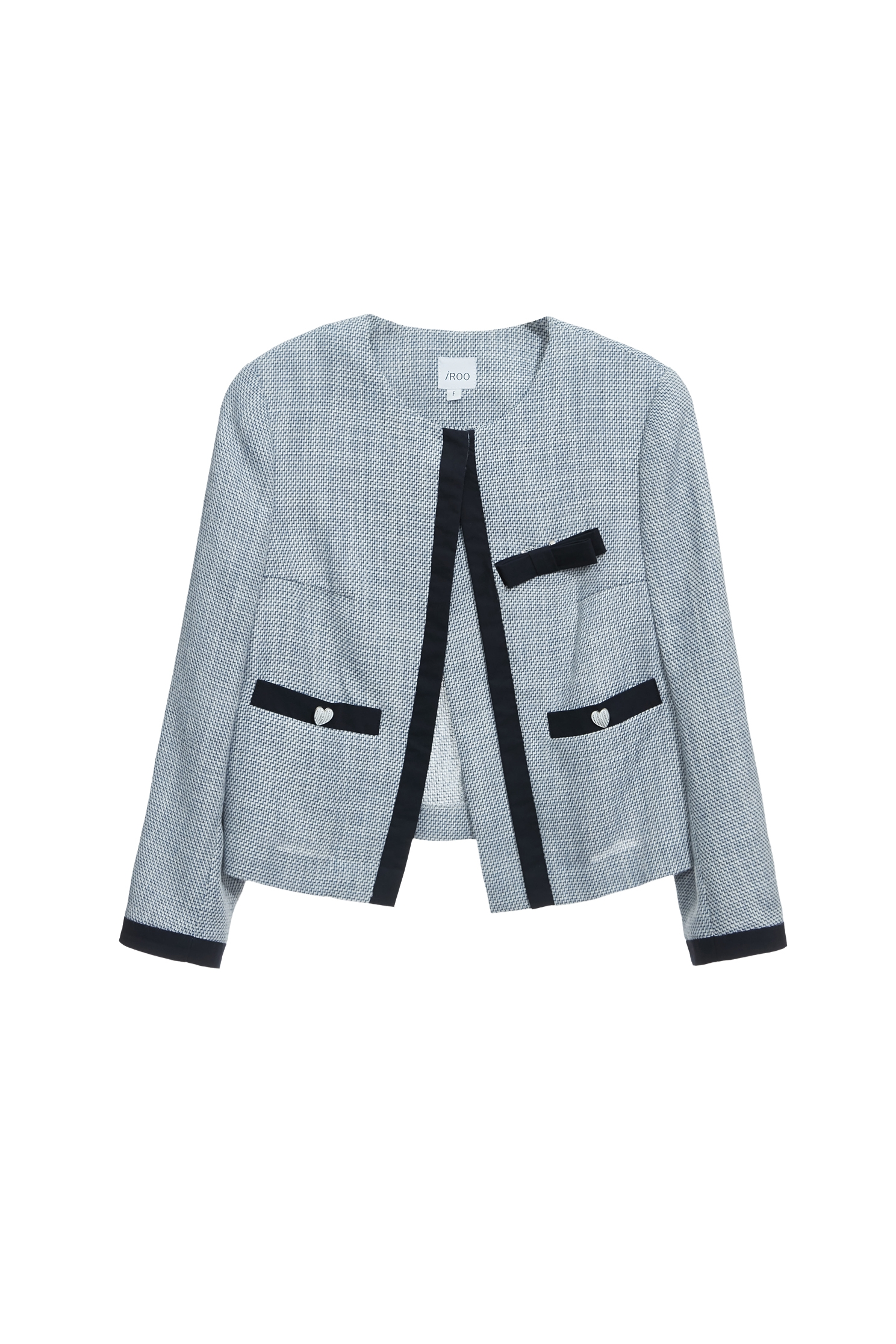Contrast Bow Detail Crop JacketContrast Bow Detail Crop Jacket,Jackets,Outerwear,Season (SS) Look,bows