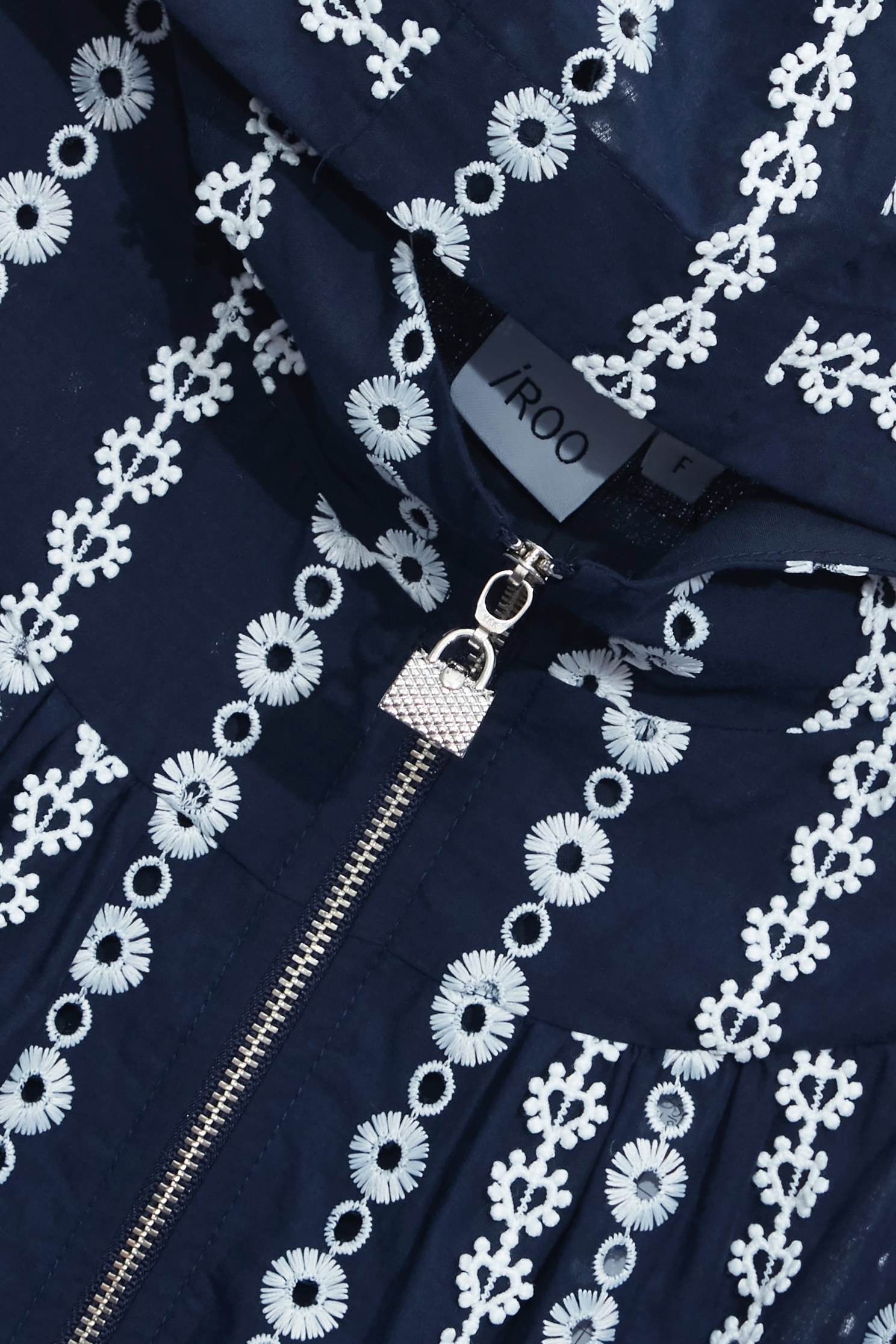 Navy Hoodie Jacket With Contrast Lace DetailNavy Hoodie Jacket With Contrast Lace Detail,Jackets,Embroidered,Outerwear,Season (SS) Look,Lace,Hoodie jackets
