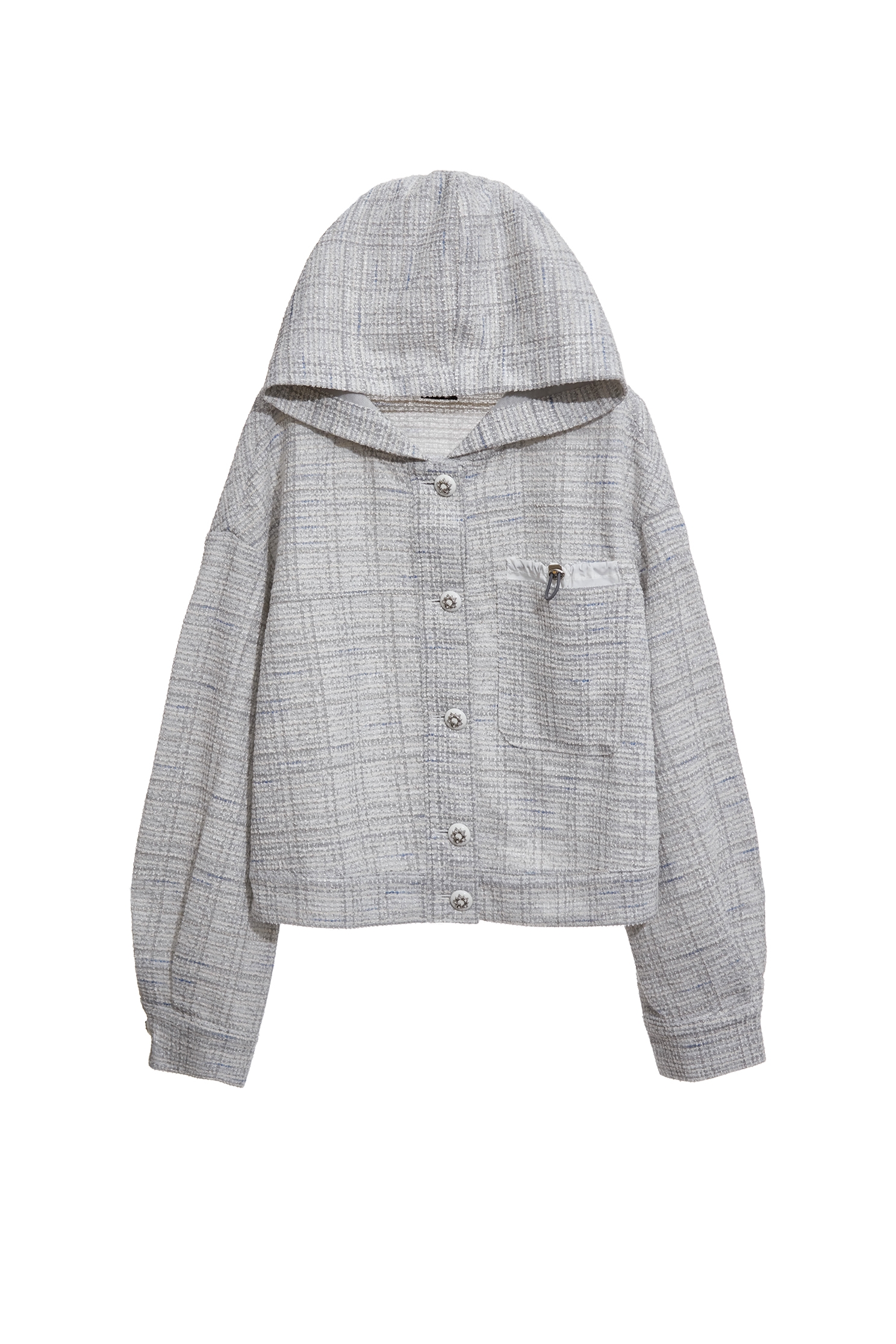 Drawstring Pocket Detail Hoodie JacketDrawstring Pocket Detail Hoodie Jacket,Jackets,Outerwear,Season (SS) Look,Plaid