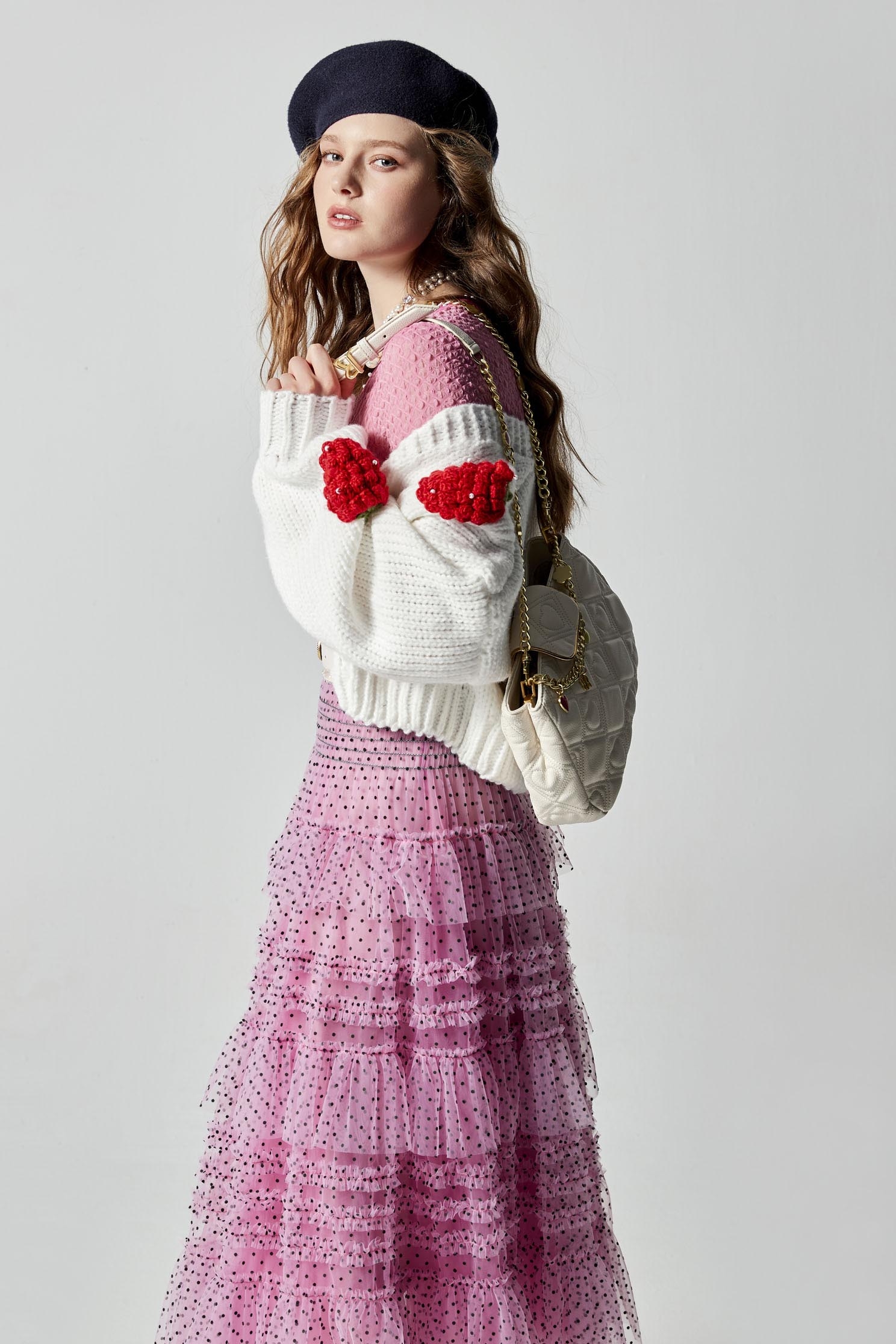 3-D Strawberry Oversize Knit Cardigan3-D Strawberry Oversize Knit Cardigan,Outerwear,Season (AW) Look,Knitted,Knitted coats