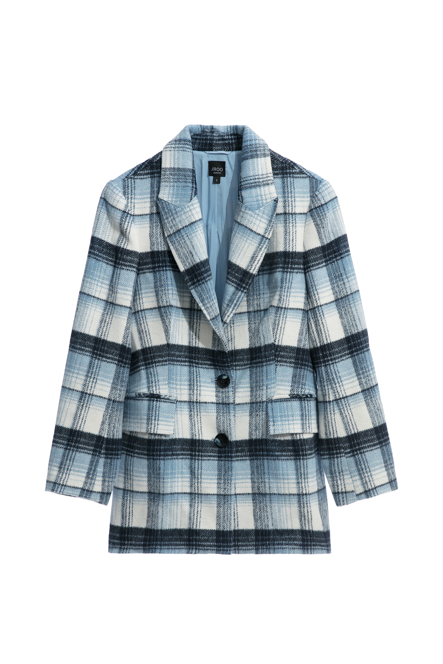 Two Tone Blue Checkered BlazerTwo Tone Blue Checkered Blazer,Outerwear,Plaid,Season (AW) Look,Blazers