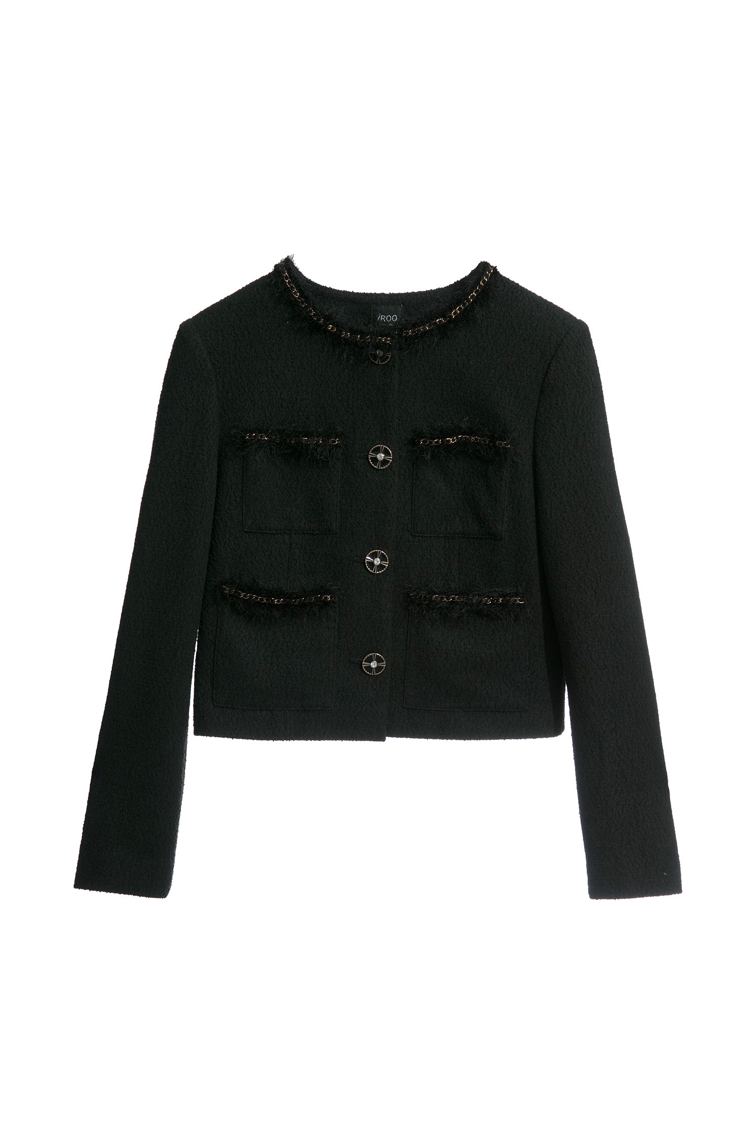 Round Neck Crop Button Front JacketRound Neck Crop Button Front Jacket,Jackets,Outerwear,Season (AW) Look