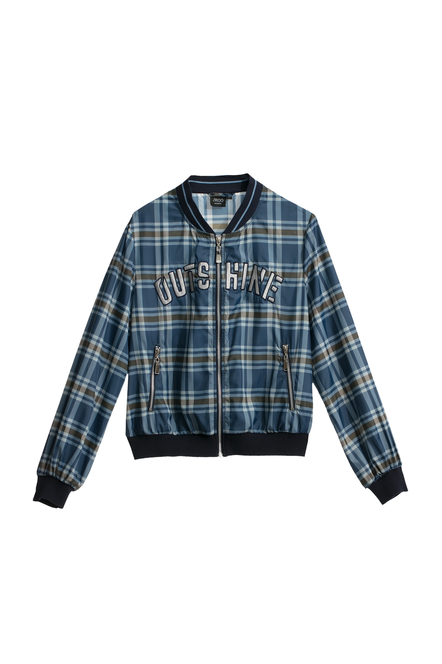 Checkered Varsity JacketCheckered Varsity Jacket,Jackets,Embroidered,Outerwear,Plaid,Season (AW) Look