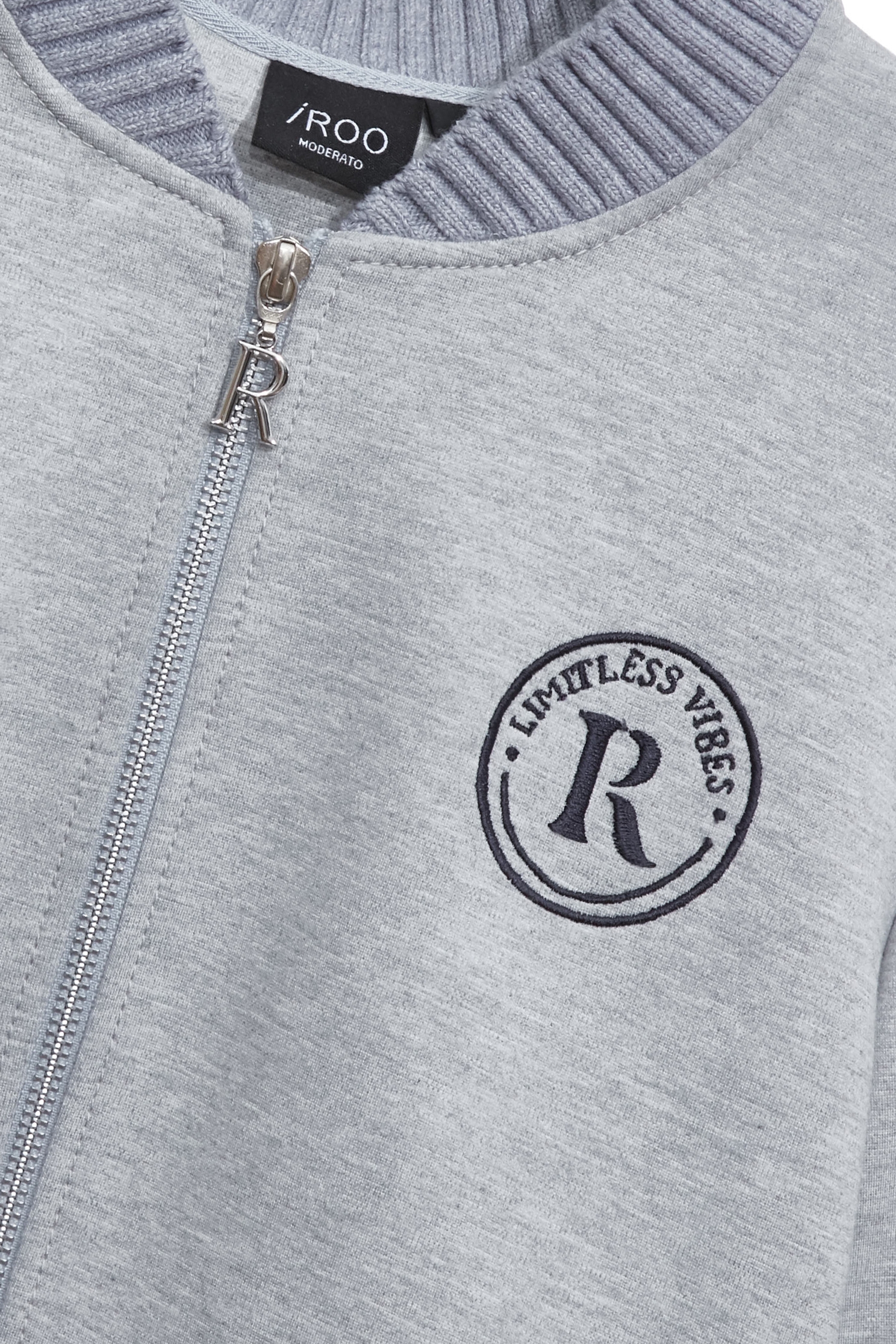 Grey Embroidery Logo Varsity JacketGrey Embroidery Logo Varsity Jacket,Jackets,Outerwear,Season (SS) Look,Embroidered,upperclass