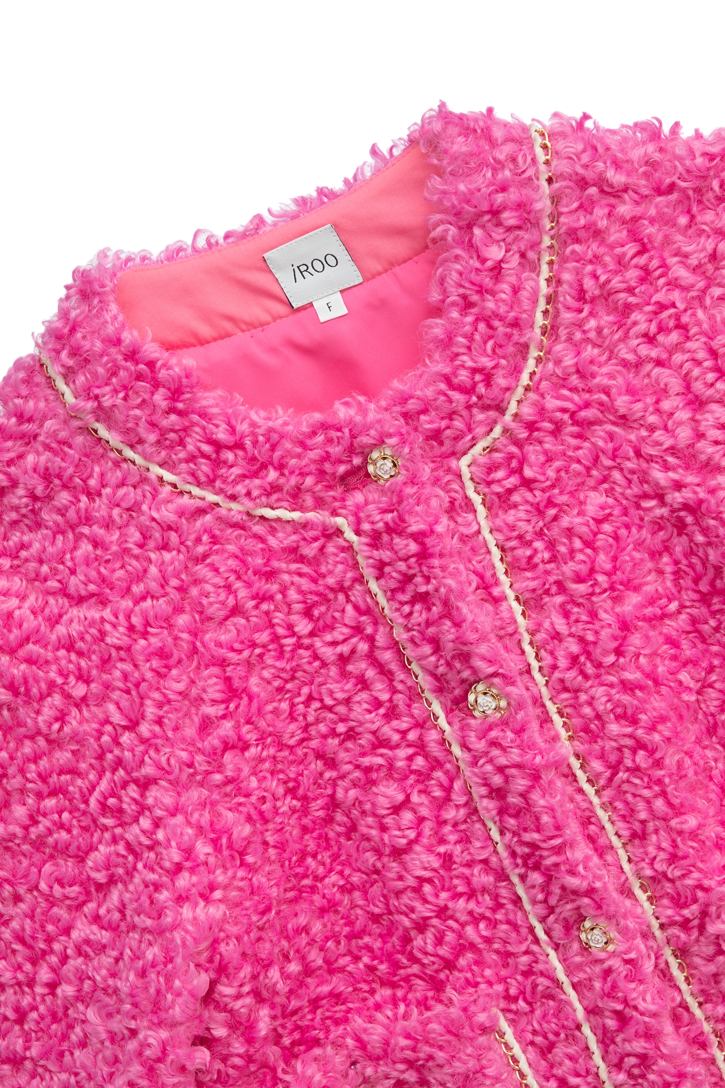 Button Front Fleece Pink JacketButton Front Fleece Pink Jacket,Jackets,Outerwear,Season (AW) Look,Long sleeve outerwear