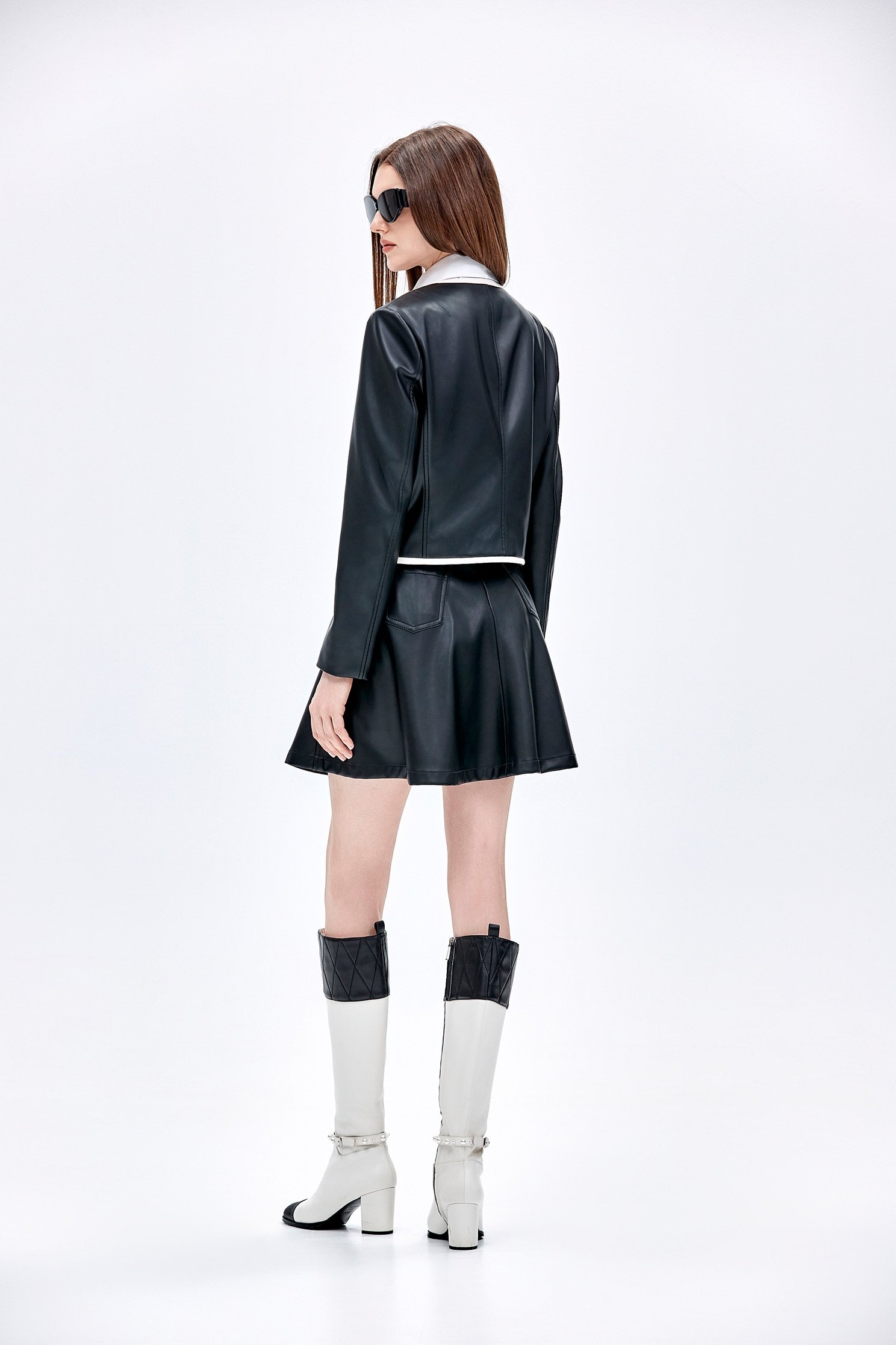 PU Jacket With Contrast TrimPU Jacket With Contrast Trim,Outerwear,Lether jackets,Leather,Season (AW) Look