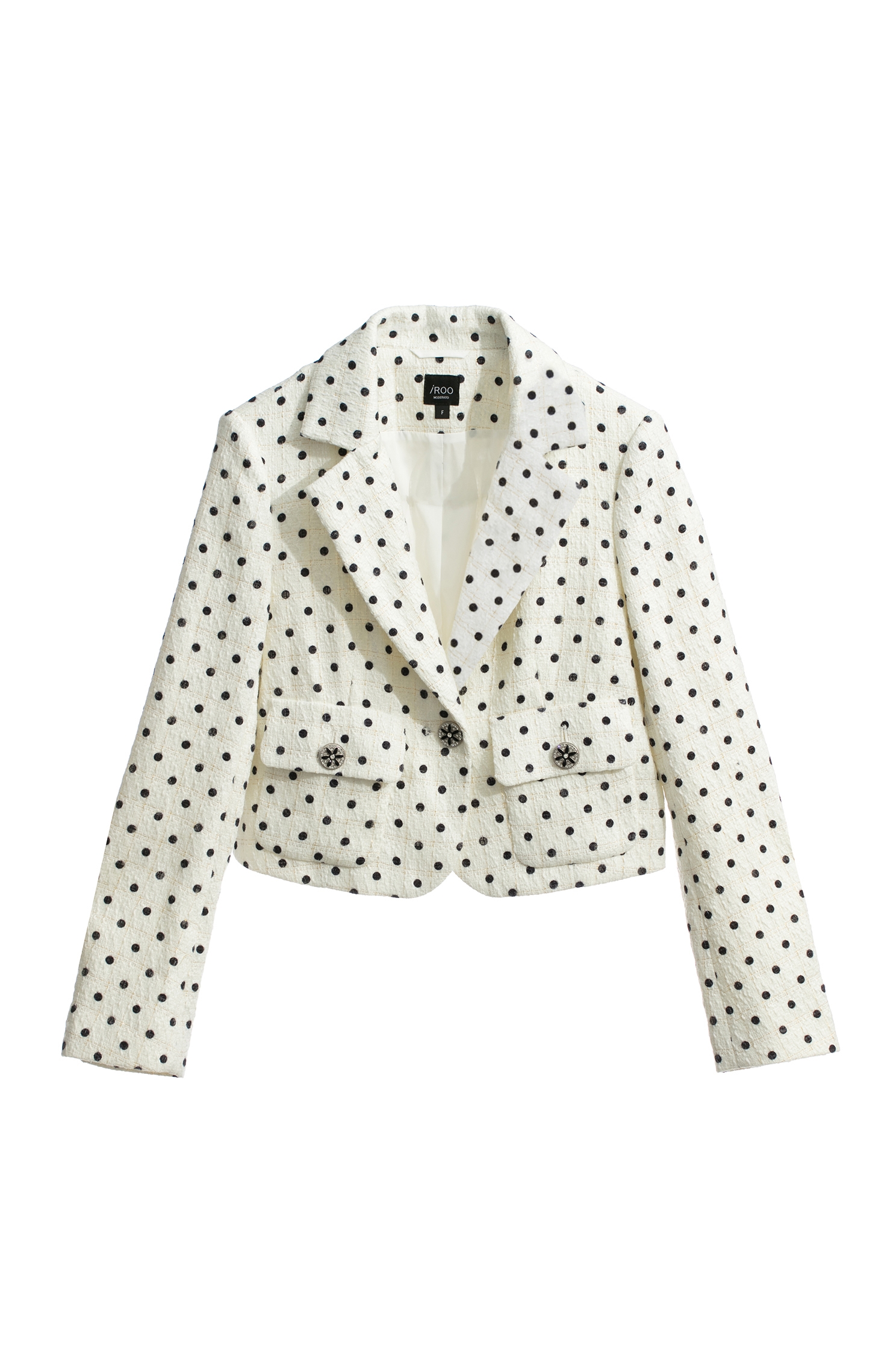 Retro Polka Dot Crop BlazerRetro Polka Dot Crop Blazer,Jackets,Outerwear,dotcollection,Season (AW) Look