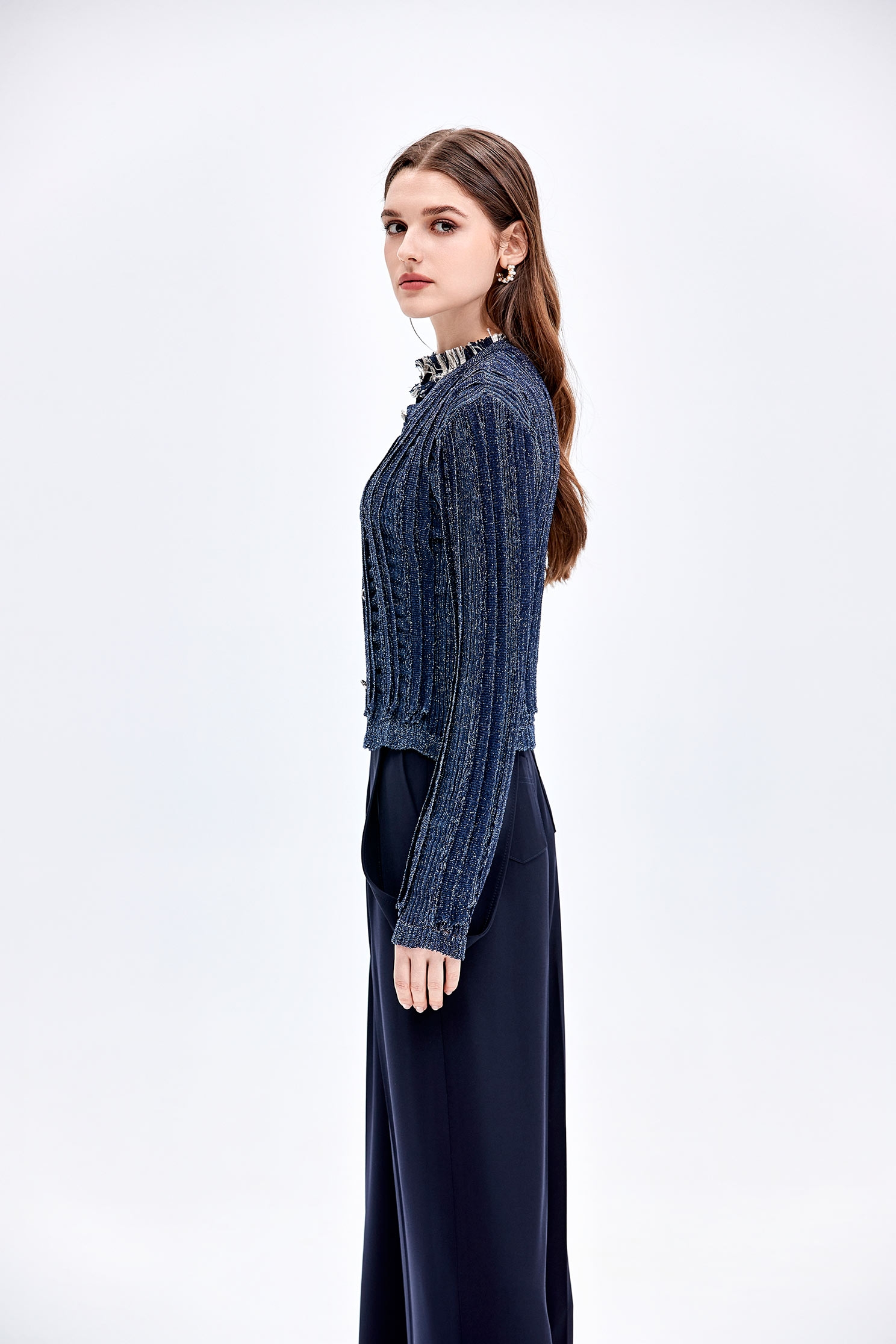 Button Front Navy CardiganButton Front Navy Cardigan,Outerwear,Season (AW) Look,Knitted,Knitted coats