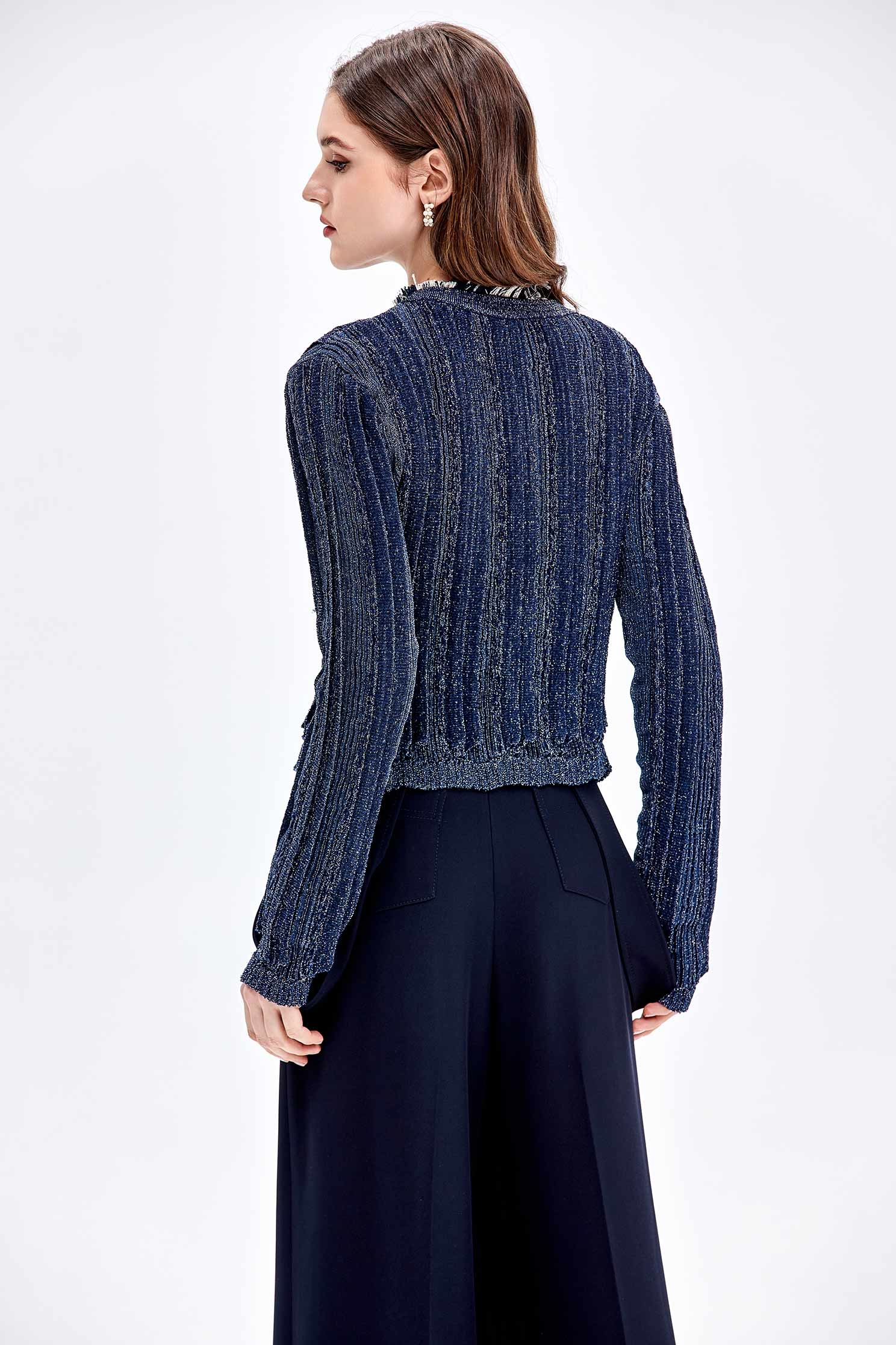 Button Front Navy CardiganButton Front Navy Cardigan,Outerwear,Season (AW) Look,Knitted,Knitted coats