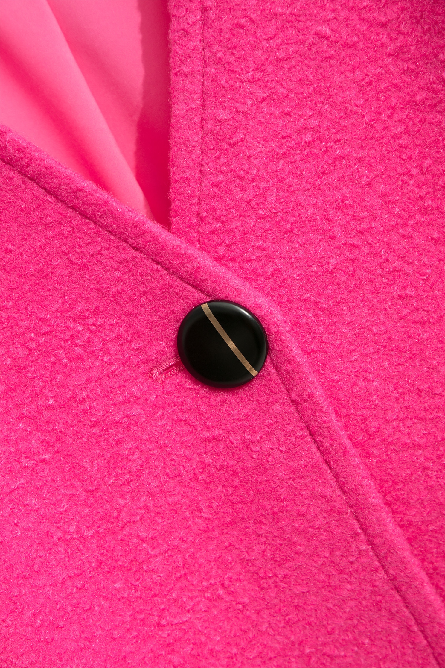 Pink Puff Sleeve Mid Length JacketPink Puff Sleeve Mid Length Jacket,Outerwear,Season (SS) Look