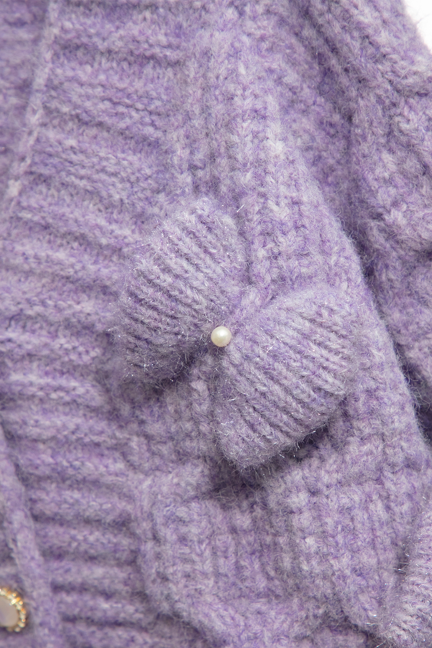 Bow Detail Purple Knit OuterwearBow Detail Purple Knit Outerwear,bestselling,Outerwear,Season (AW) Look,bows,Knitted,Knitted coats