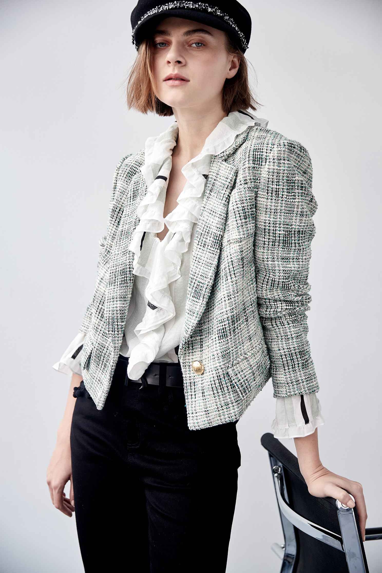 Plaid Tweed BlazerTweed blazer,Outfit of the Day,Ready for Winter,Outerwear,Rayon,Woolen tweed,Season (AW) Look,Blazers,upperclass