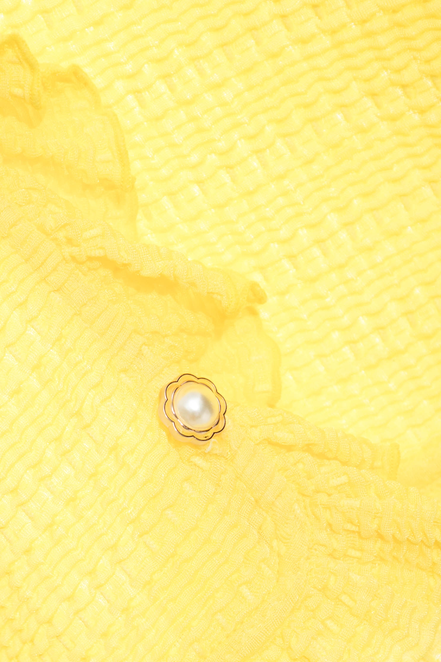 Yellow Ruffle Detail CardiganCoat with three-dimensional elasticated stripe,bestselling,Outerwear,Season (SS) Look,Stripe,Cardigans,fashionart