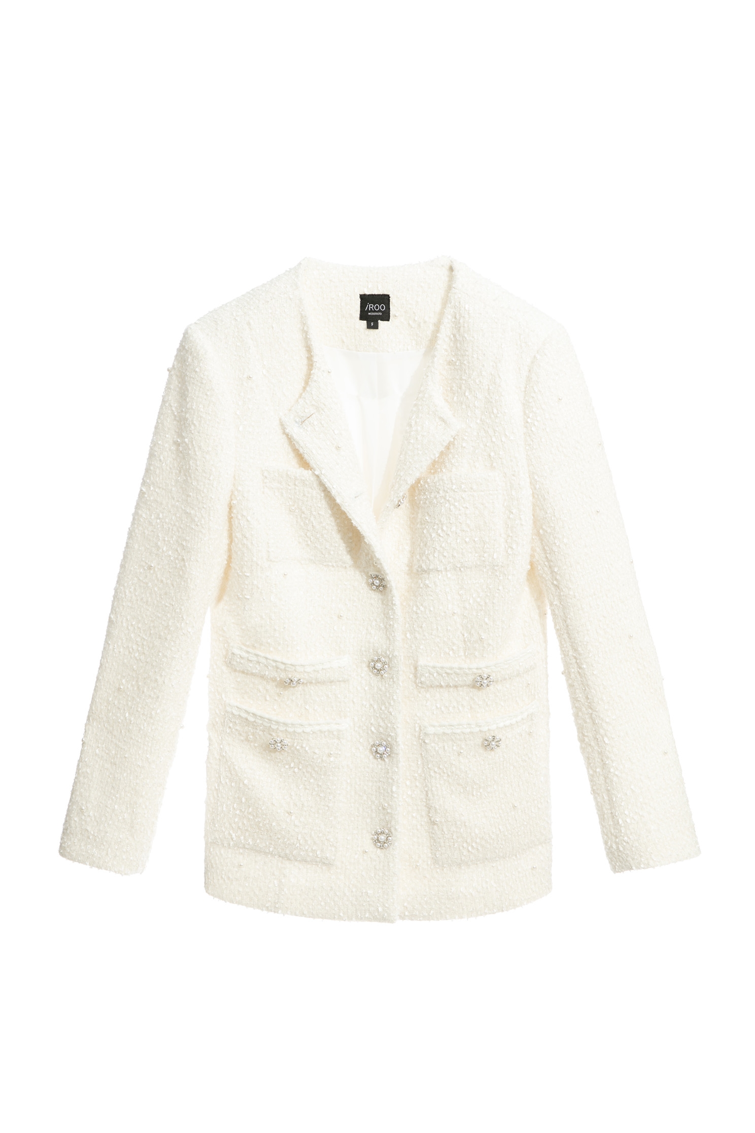 Mid Length Cream Colour Pearl JacketMid Length Cream Colour Pearl Jacket,Outerwear,Season (SS) Look,pearl,Blazers,longcoats