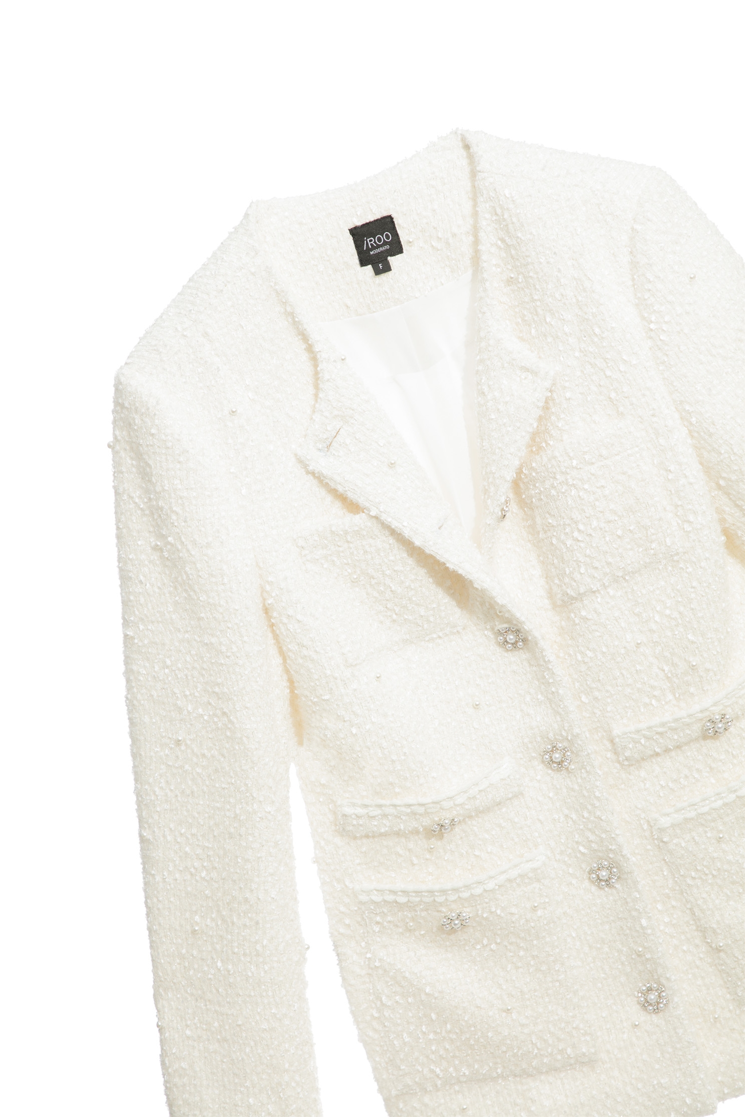 Mid Length Cream Colour Pearl JacketMid Length Cream Colour Pearl Jacket,Outerwear,Season (SS) Look,pearl,Blazers,longcoats