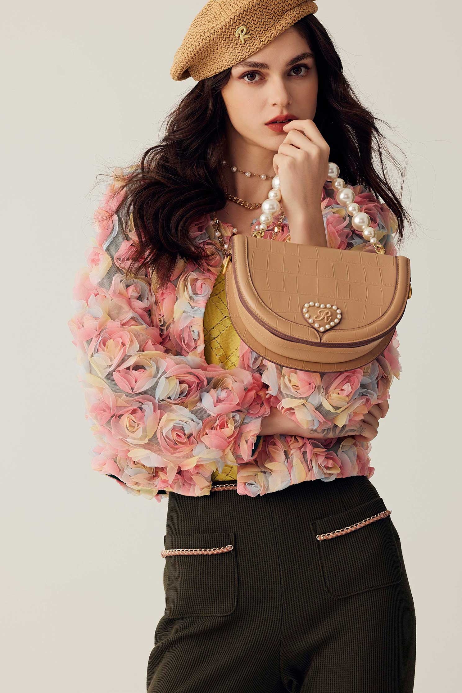 Colourful 3-D Rose JacketColourful 3-D Rose Jacket,Jackets,Outerwear,Season (SS) Look,pearl