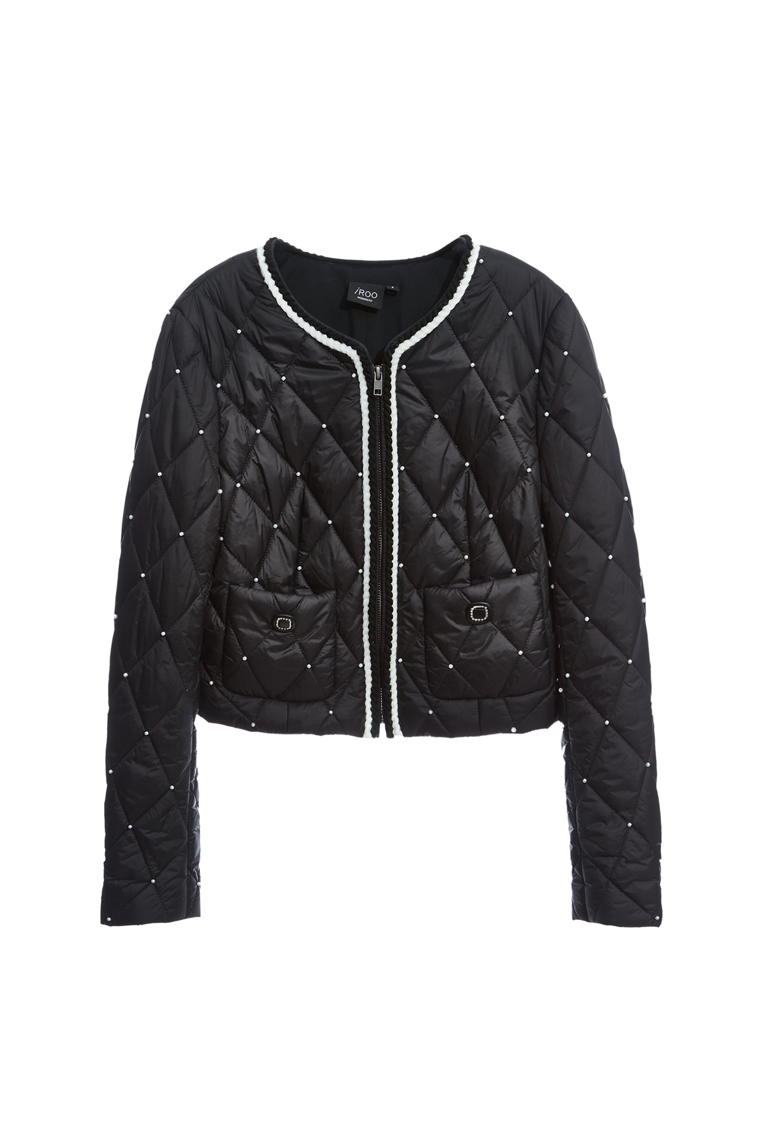 Pearl Detail Quilted JacketPearl Detail Quilted Jacket,Jackets,Outerwear,pearl,Season (AW) Look