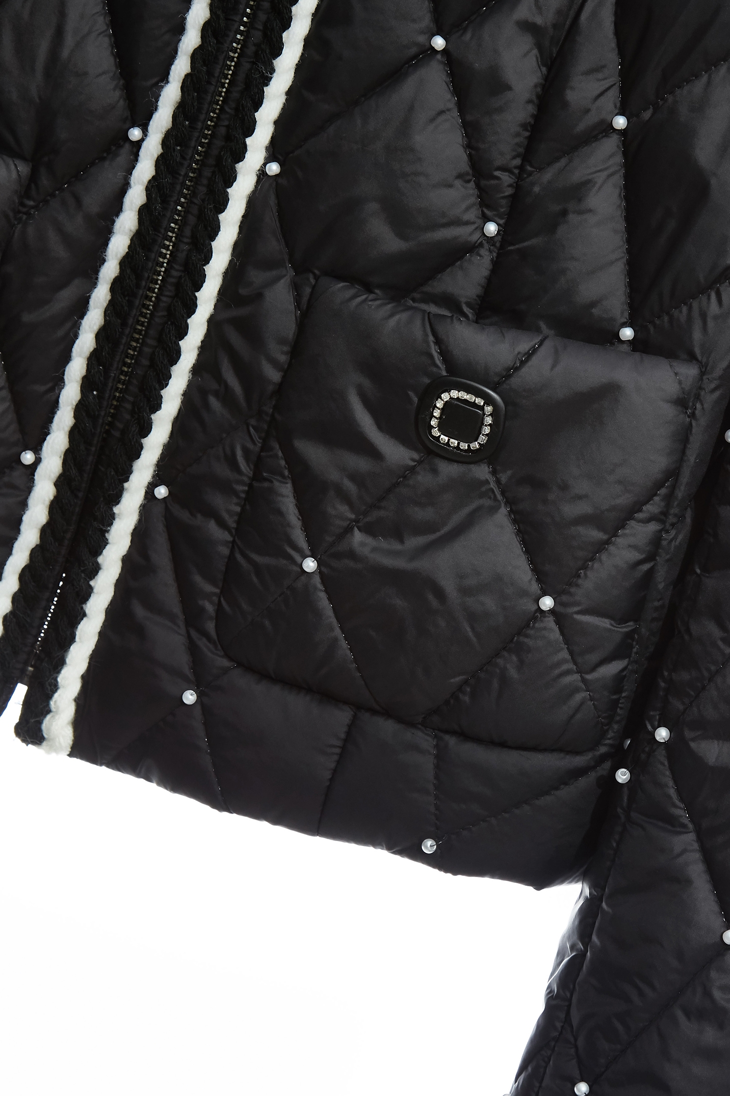 Pearl Detail Quilted JacketPearl Detail Quilted Jacket,Jackets,Outerwear,pearl,Season (AW) Look