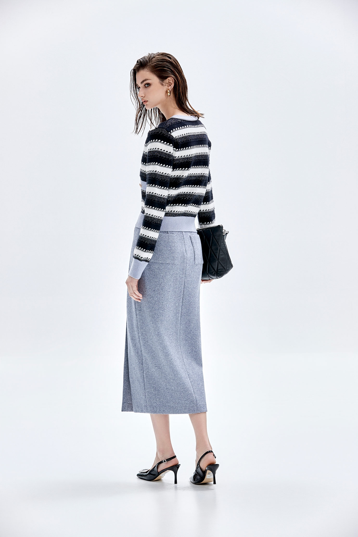 Contrast Stripe Long Sleeve Knit CardiganContrast Stripe Long Sleeve Knit Cardigan,Outerwear,Season (AW) Look,Knitted,Knitted coats