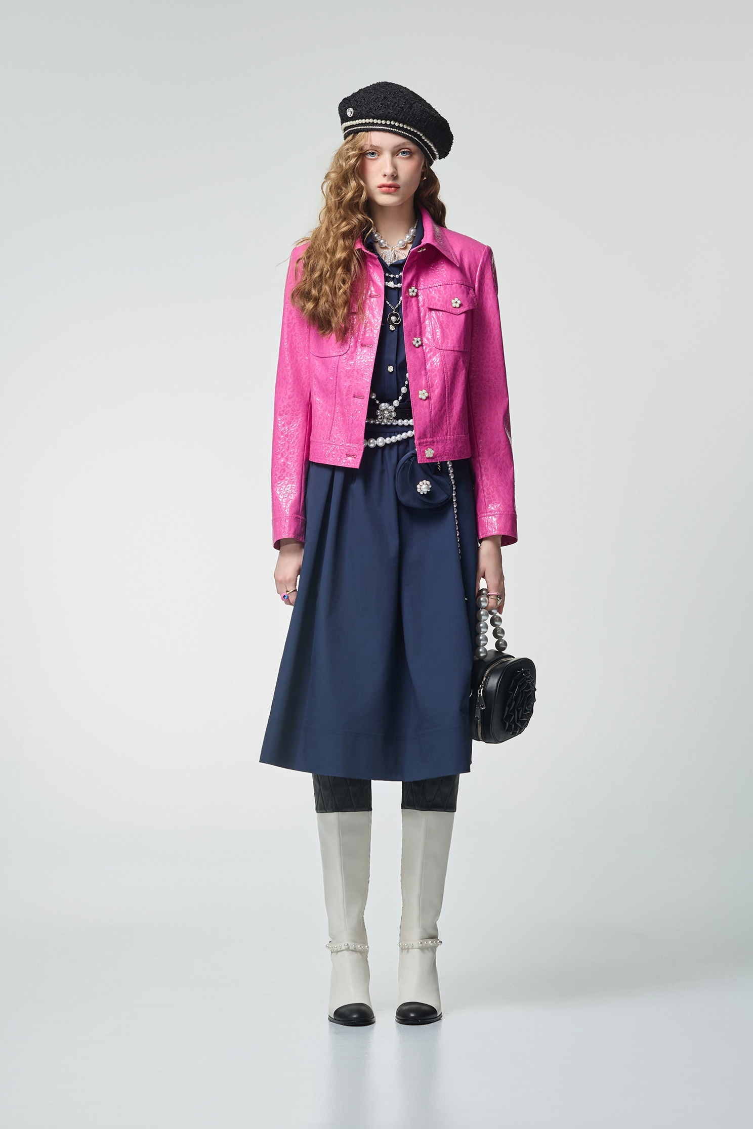 Leopard Embossed Print Fushia JacketLeopard Embossed Print Fushia Jacket,Jackets,Outerwear,Season (AW) Look