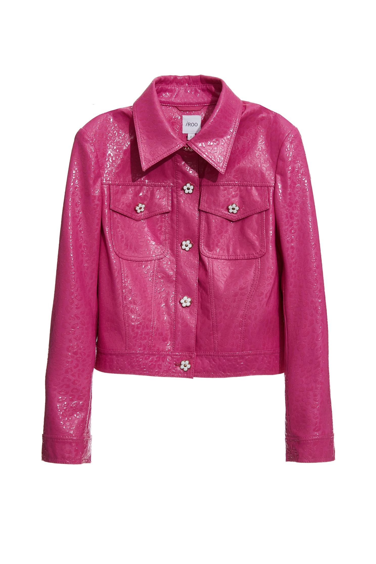 Leopard Embossed Print Fushia JacketLeopard Embossed Print Fushia Jacket,Jackets,Outerwear,Season (AW) Look