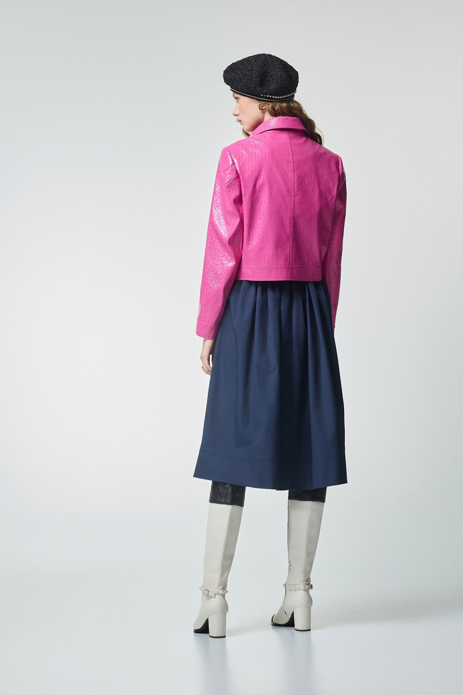 Leopard Embossed Print Fushia JacketLeopard Embossed Print Fushia Jacket,Jackets,Outerwear,Season (AW) Look