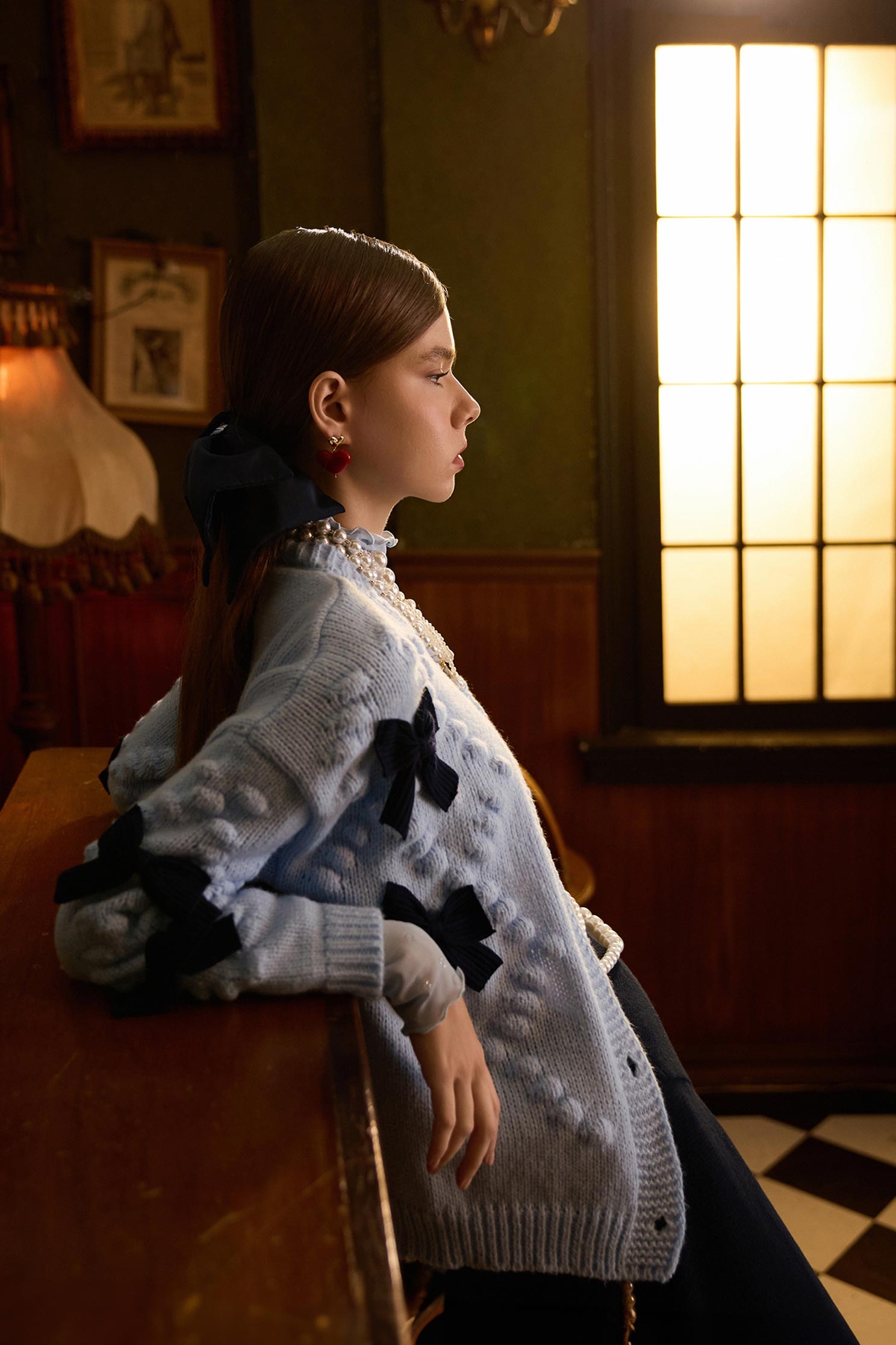 Contrast Bow Detail Knit JacketContrast Bow Detail Knit Jacket,Jackets,Tops,Outerwear,Season (AW) Look,bows,Knitted,Knitted coats