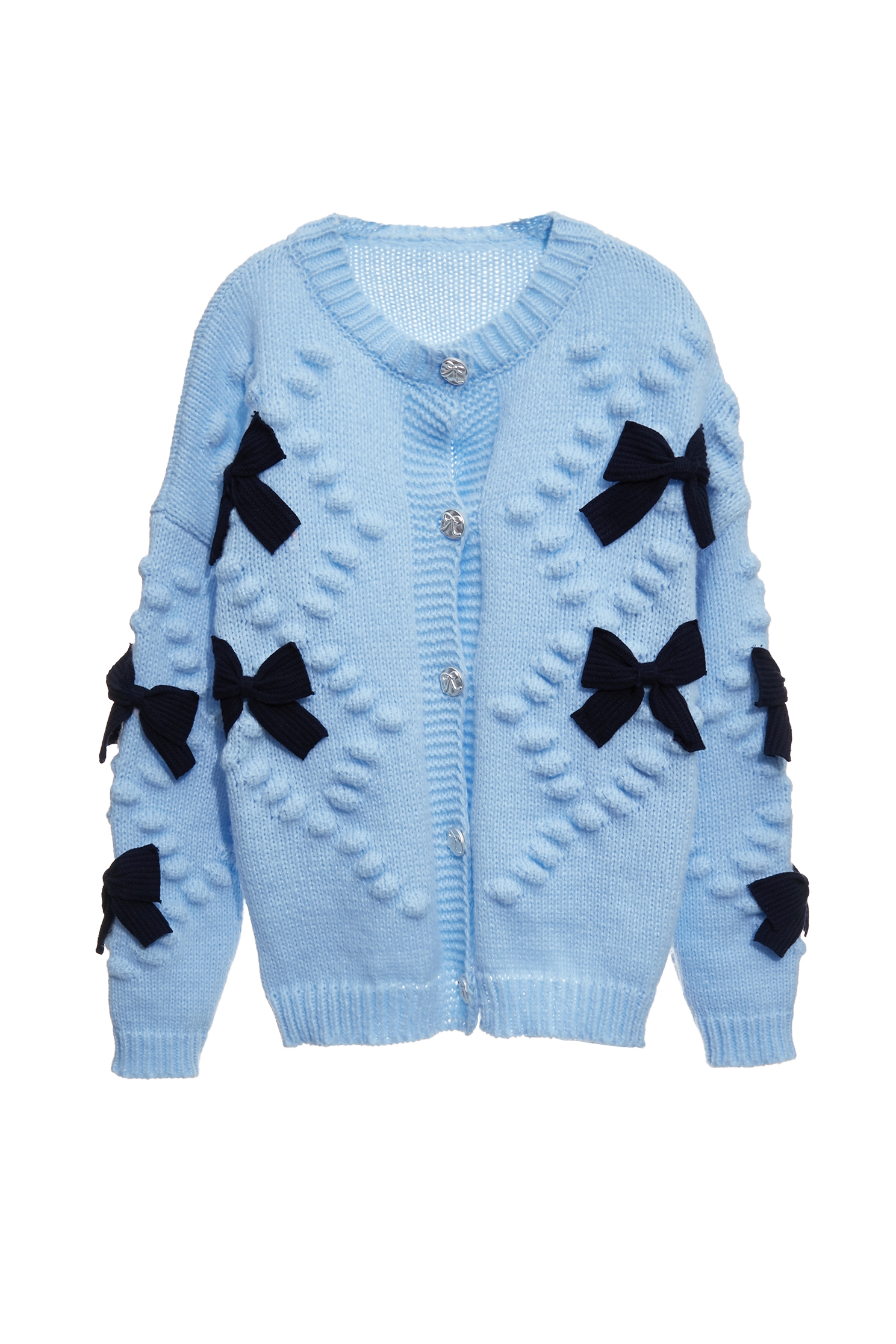 Contrast Bow Detail Knit JacketContrast Bow Detail Knit Jacket,Jackets,Tops,Outerwear,Season (AW) Look,bows,Knitted,Knitted coats