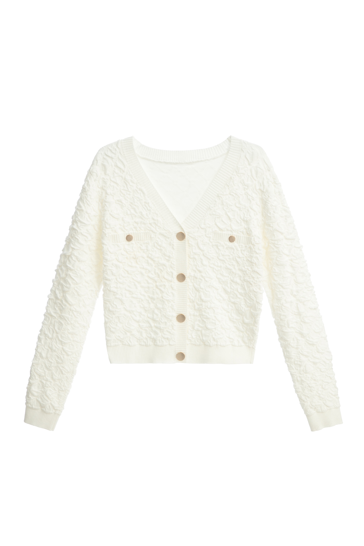 3-D Detail V-neck Cardigan3-D Detail V-neck Cardigan,Season (SS) Look,Knitted,Knitted coats