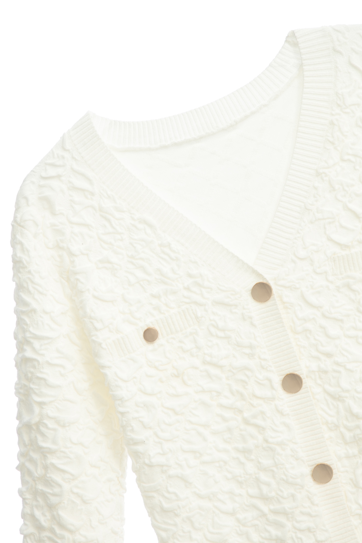 3-D Detail V-neck Cardigan3-D Detail V-neck Cardigan,Season (SS) Look,Knitted,Knitted coats