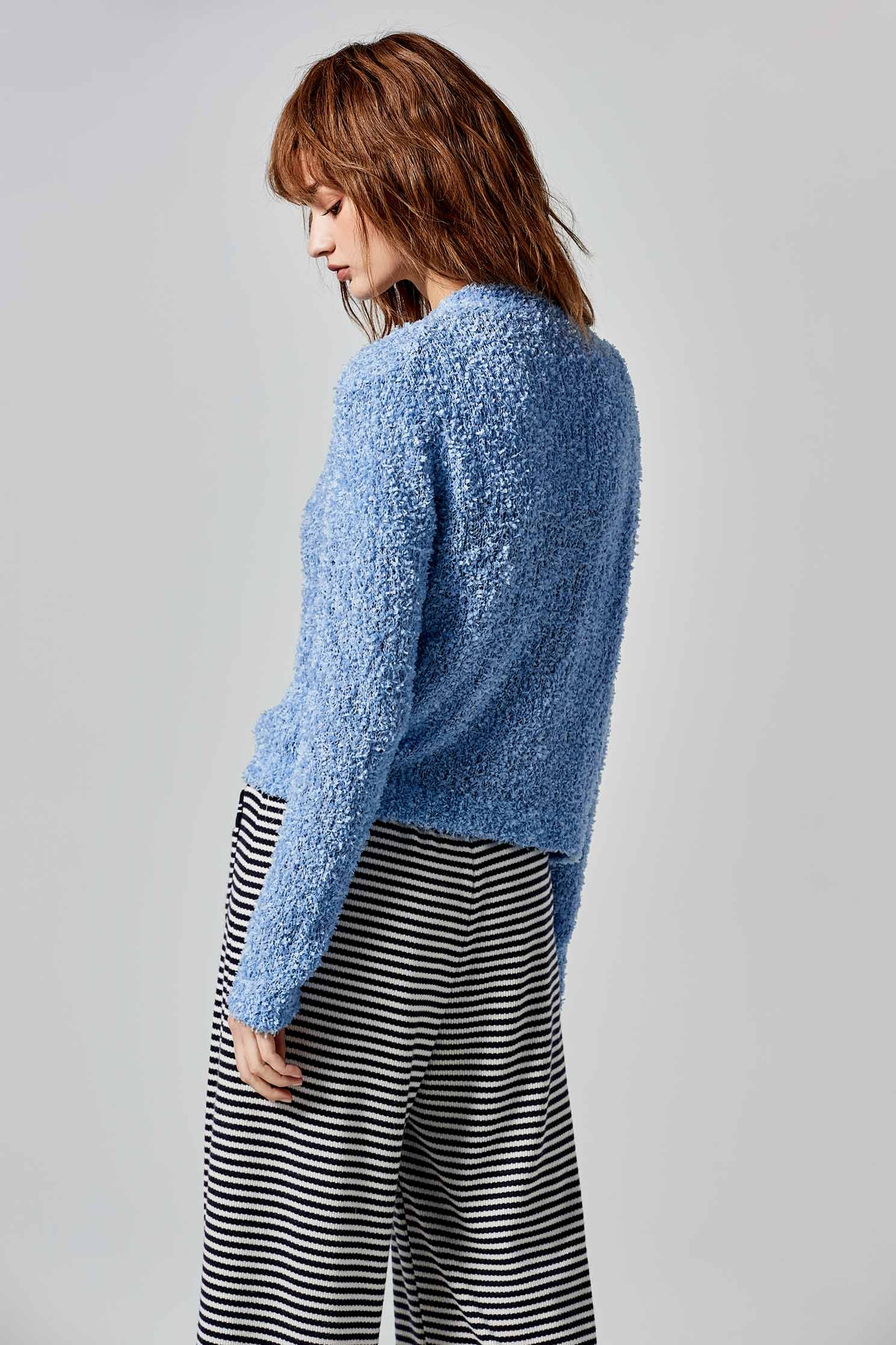 Blue V-neck CardiganBlue V-neck Cardigan,Outerwear,Season (SS) Look,Knitted,Knitted coats