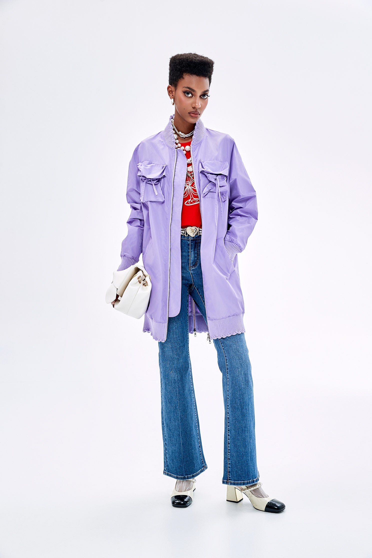 Knee Length Purple WindbreakerKnee Length Purple Windbreaker,Jackets,Outerwear,Season (SS) Look,Trench coats