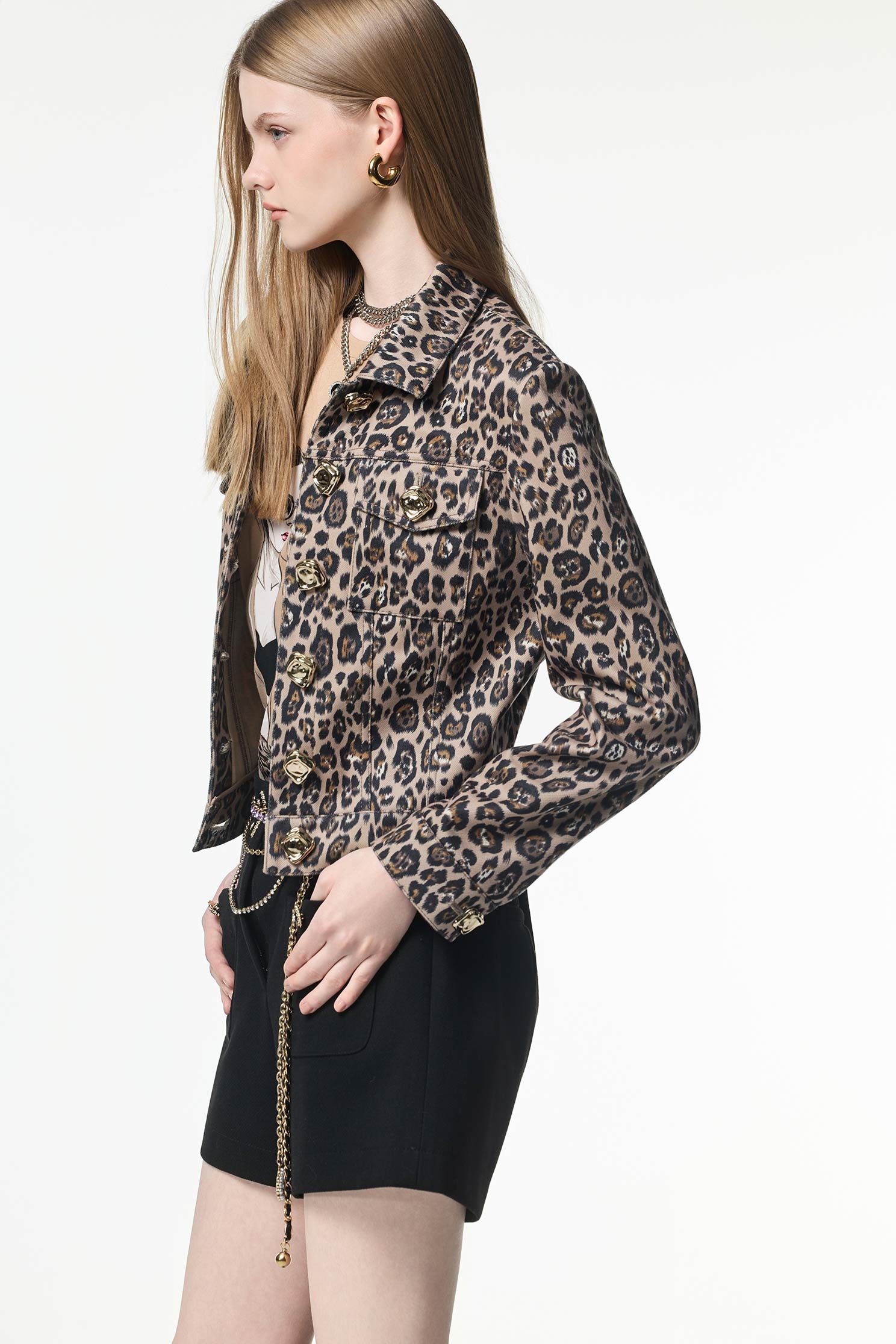 Leopard Print Denim JacketLeopard Print Denim Jacket,Jackets,Outerwear,Season (AW) Look