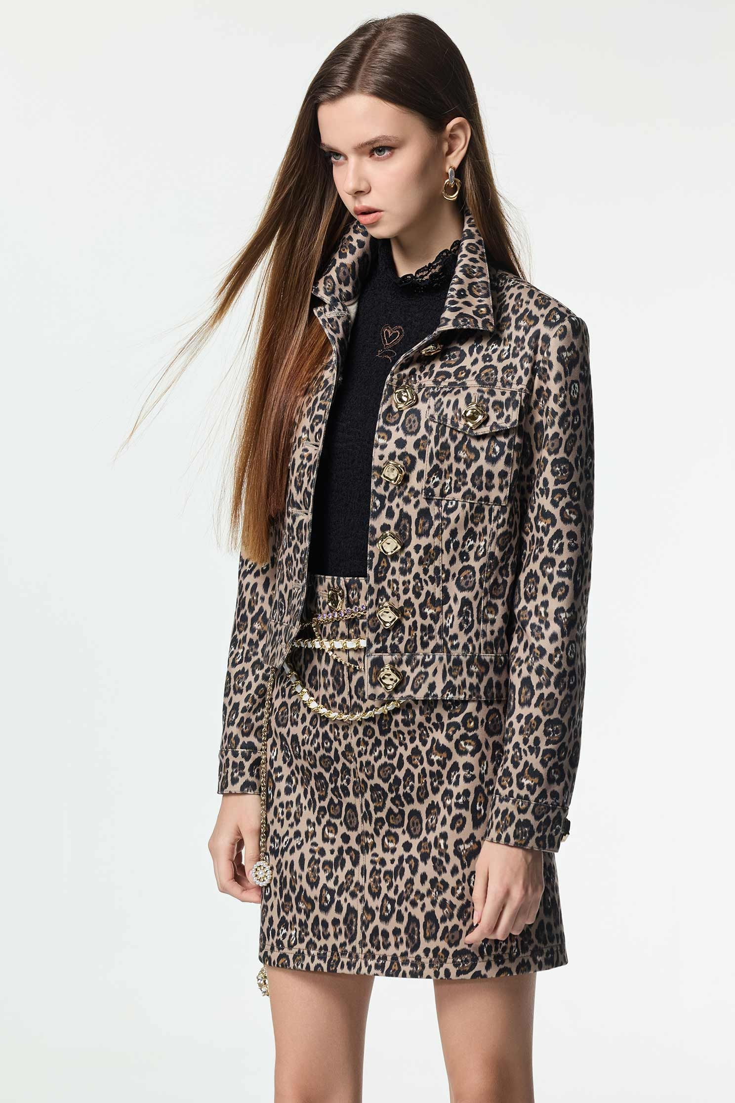 Leopard Print Denim JacketLeopard Print Denim Jacket,Jackets,Outerwear,Season (AW) Look