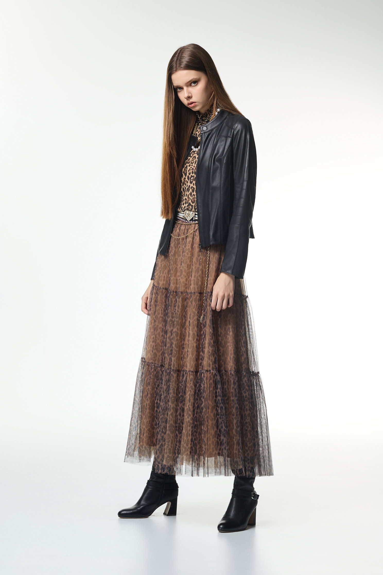 Front Zip Leather JacketFront Zip Leather Jacket,Jackets,Outerwear,Lether jackets,Leather,Season (AW) Look,Black outerwear