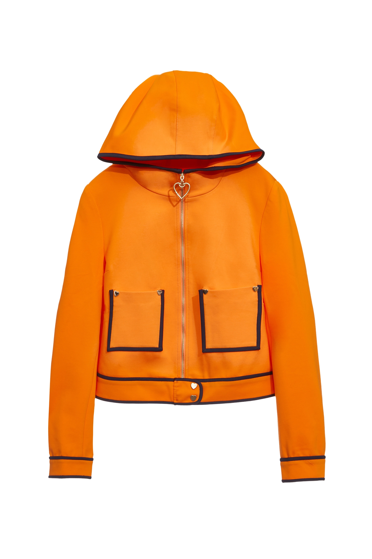 Orange Hoodie Jacket With Contrast Trim DetailOrange Hoodie Jacket With Contrast Trim Detail,Outerwear,Season (SS) Look,Hoodie jackets